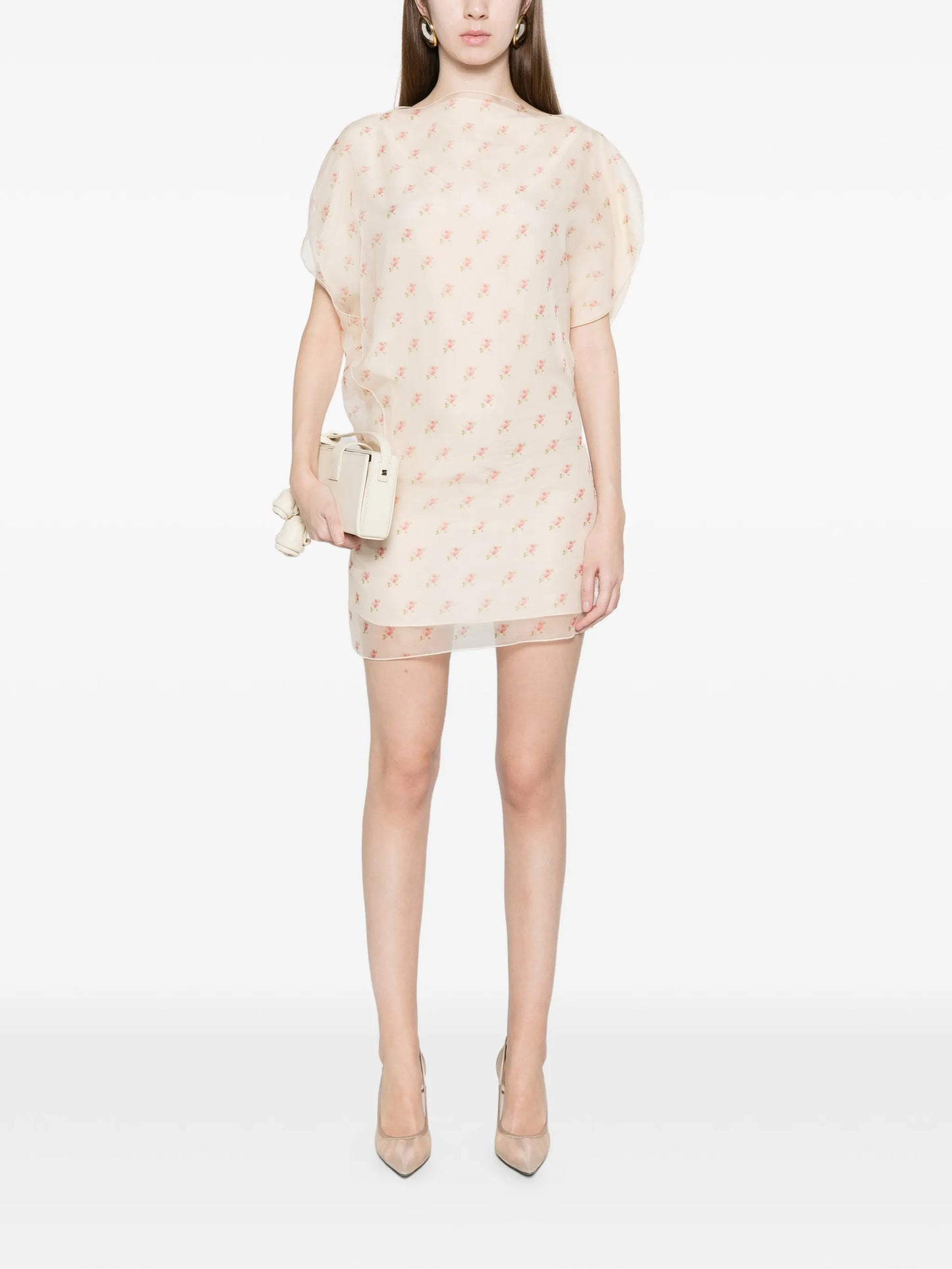 short-sleeve silk dress