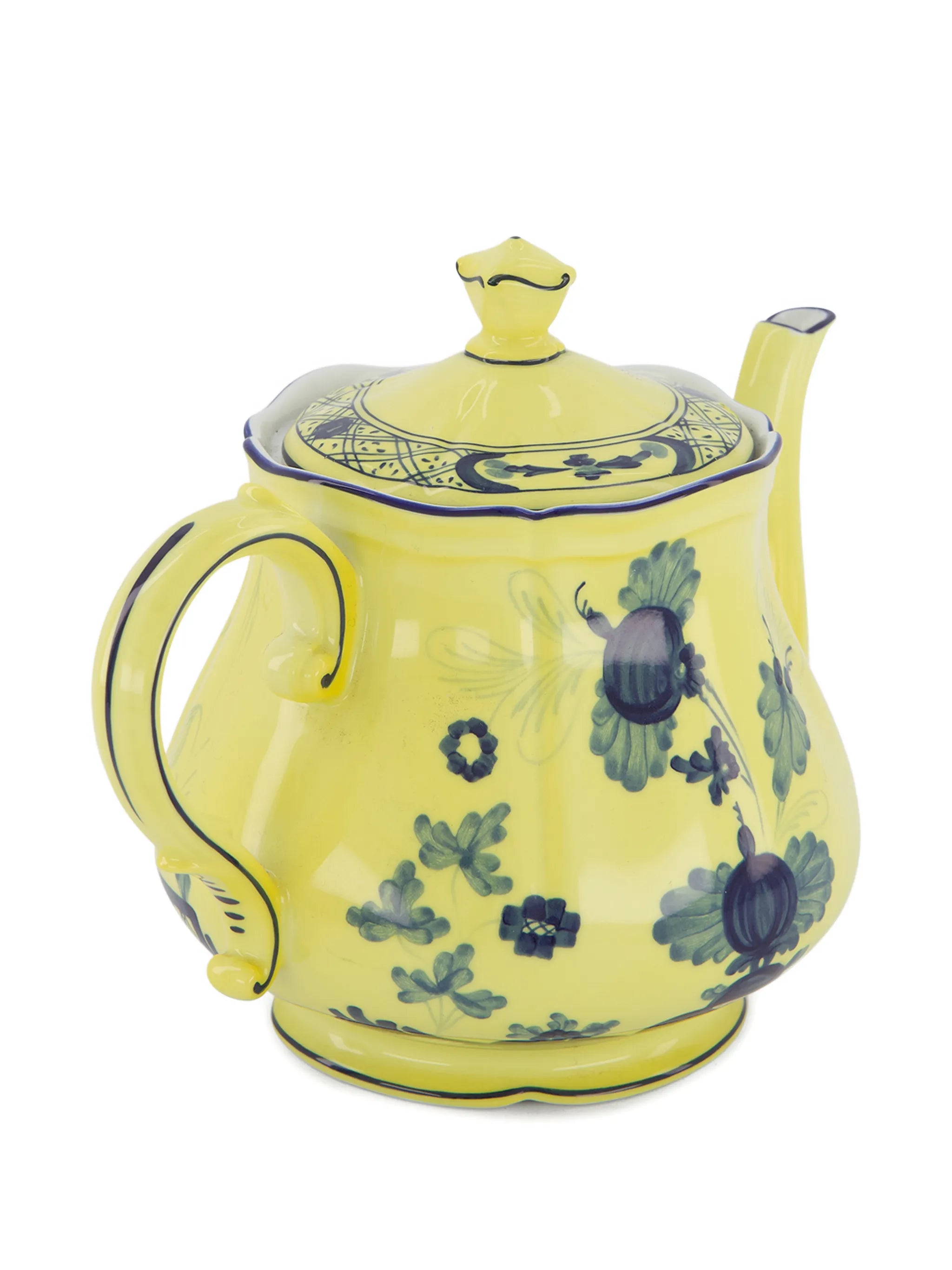 floral-print teapot