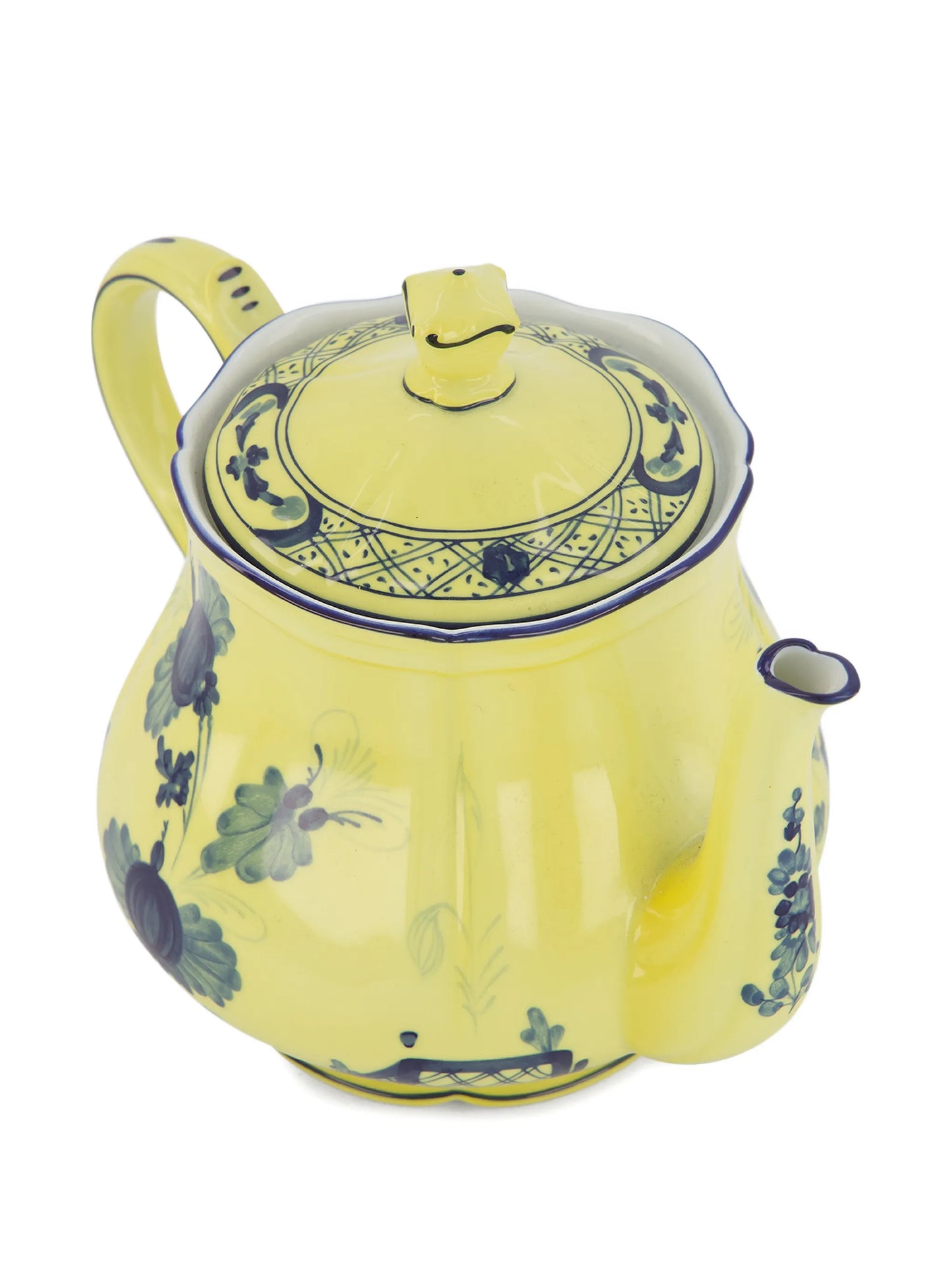 floral-print teapot