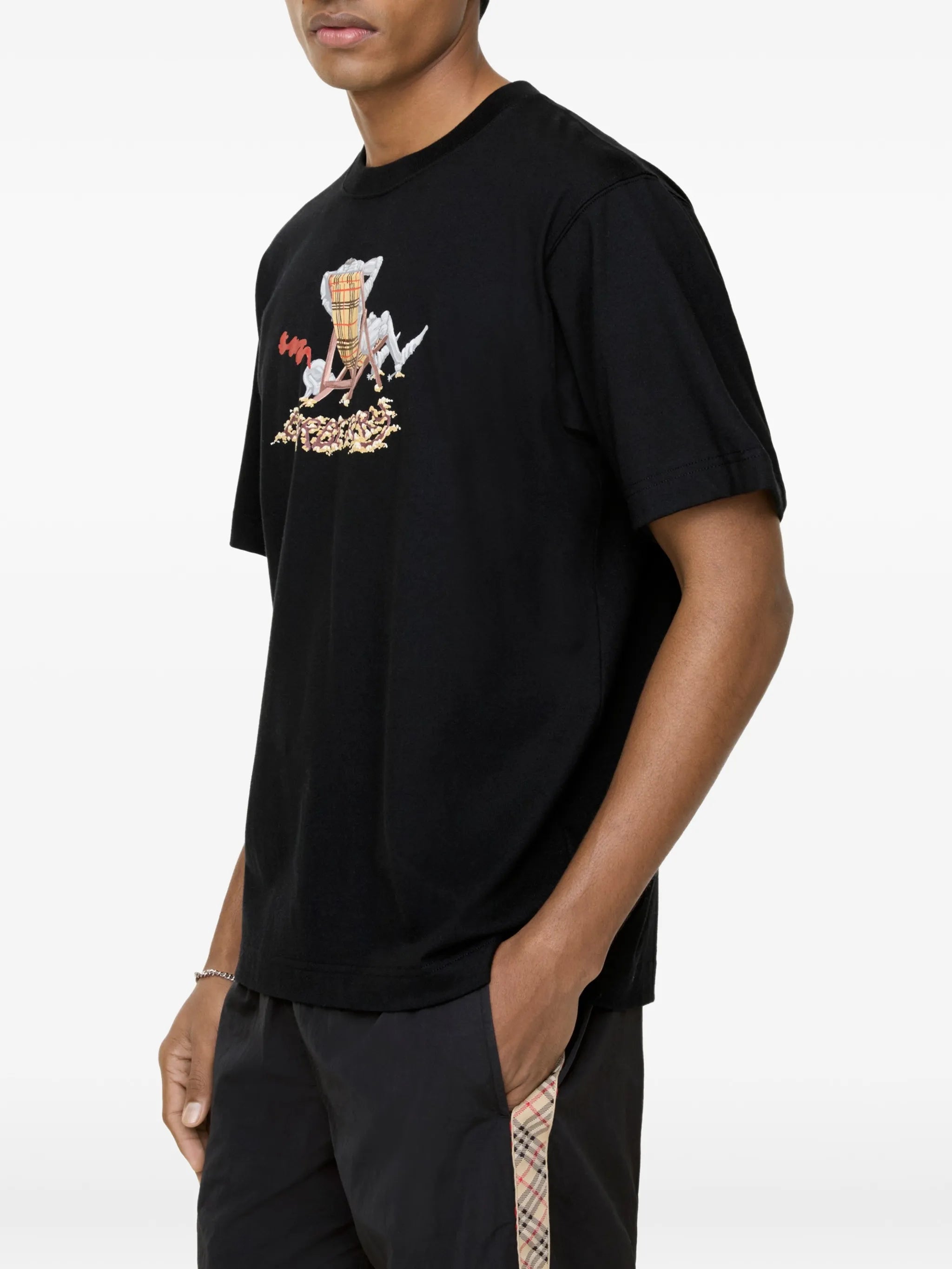 Check trim swim shorts