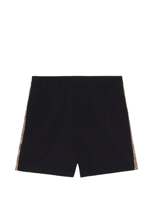 Check trim swim shorts