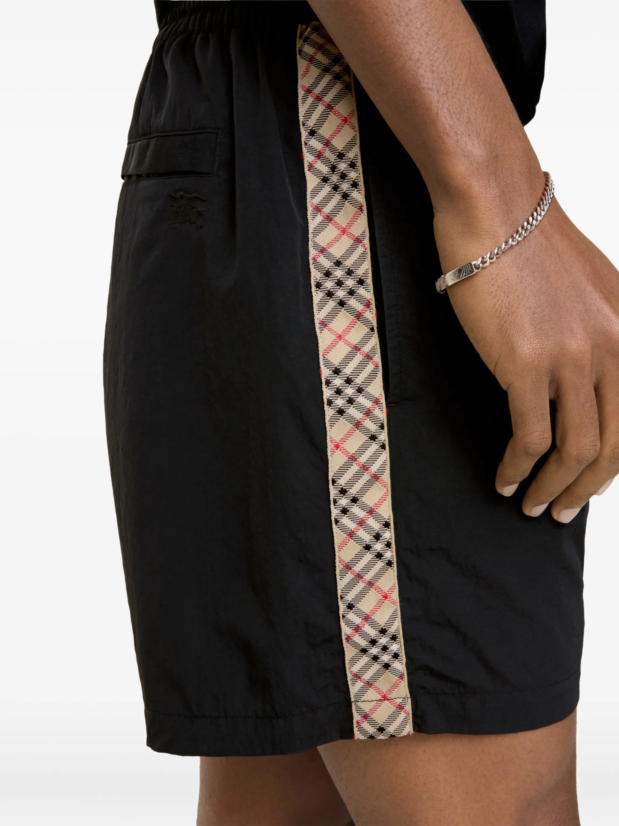Check trim swim shorts