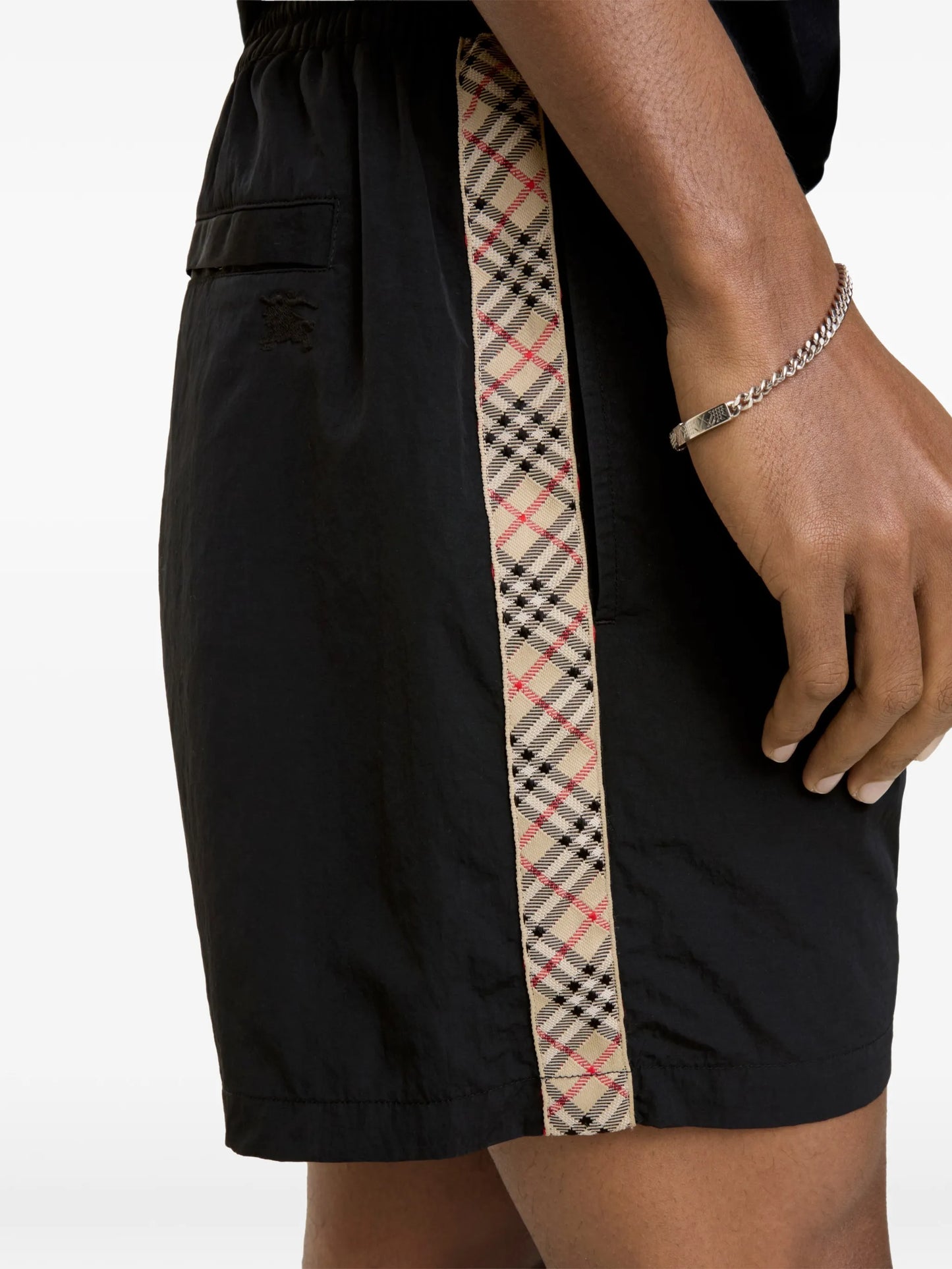 Check trim swim shorts