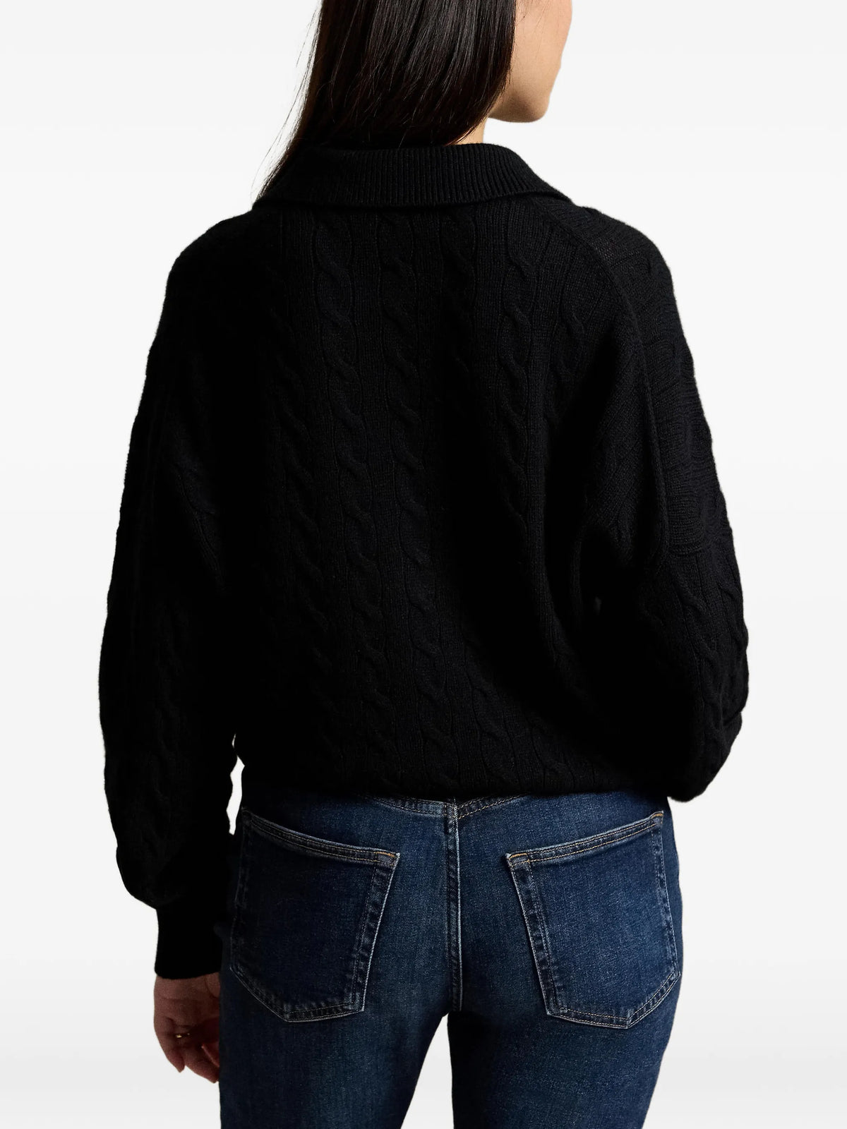 cable-knit Polo sweater