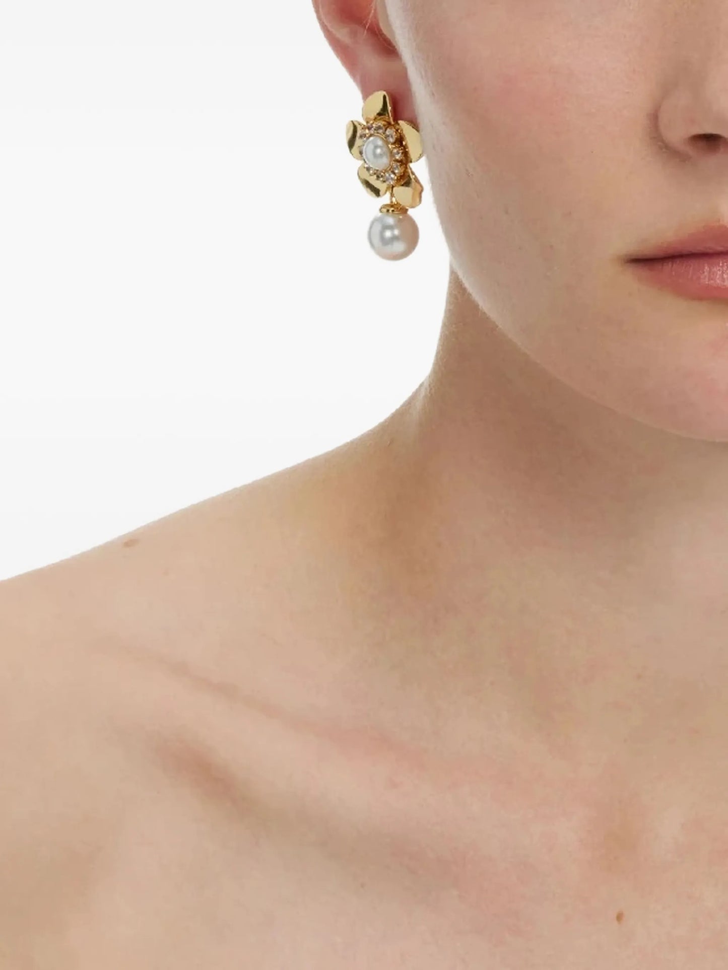 flower pearl earrings