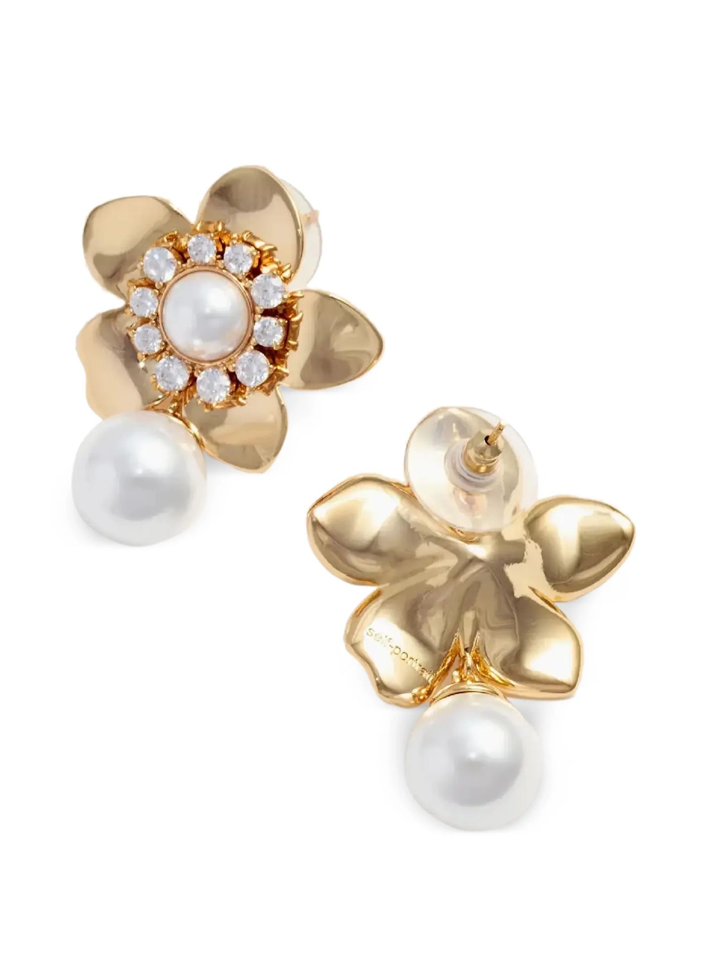 flower pearl earrings