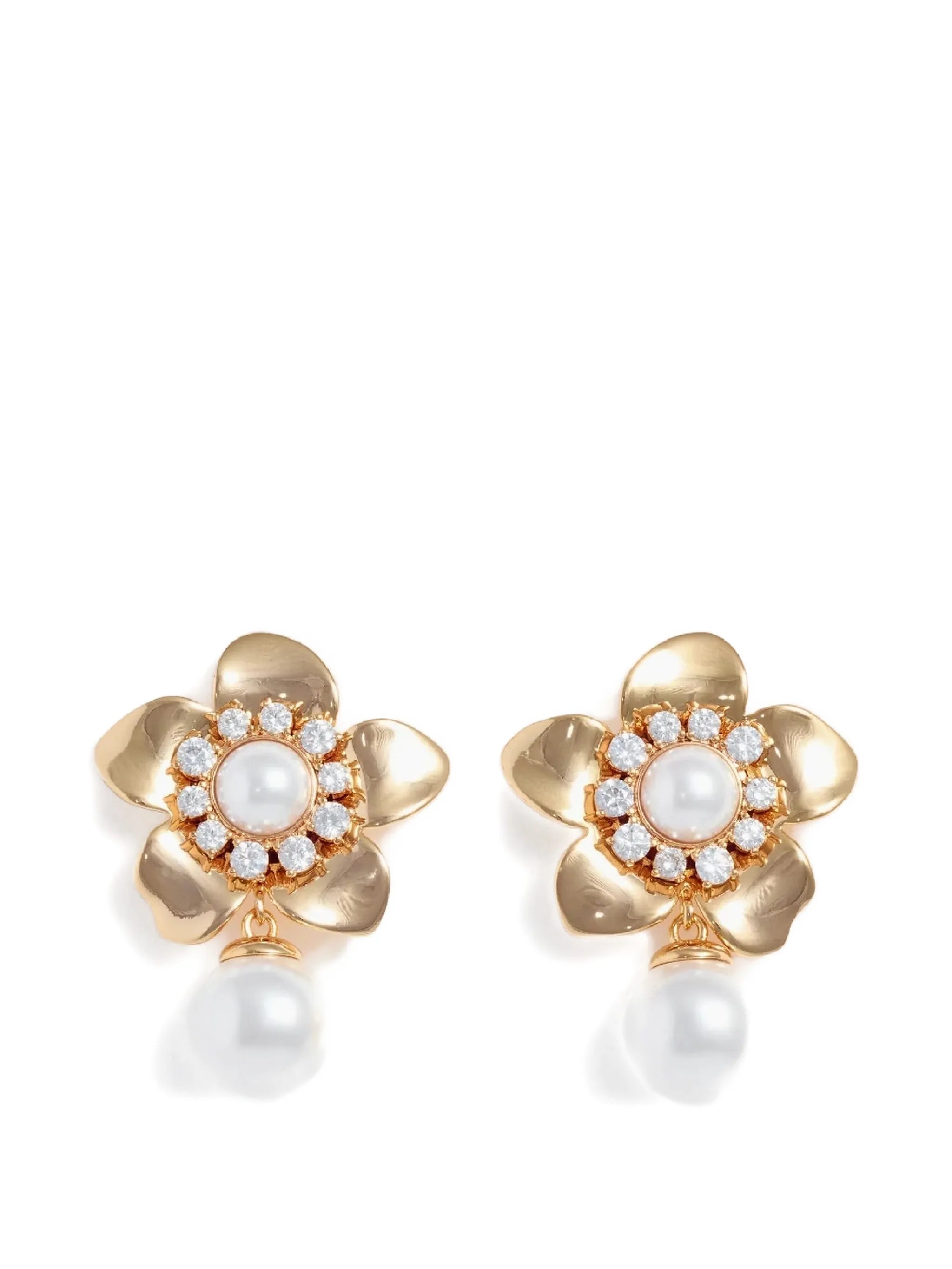 flower pearl earrings