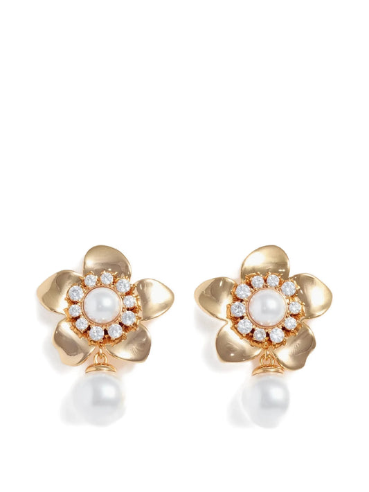 flower pearl earrings
