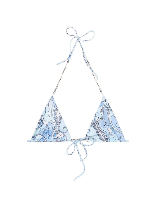 Orchidee-print triangle bikini top