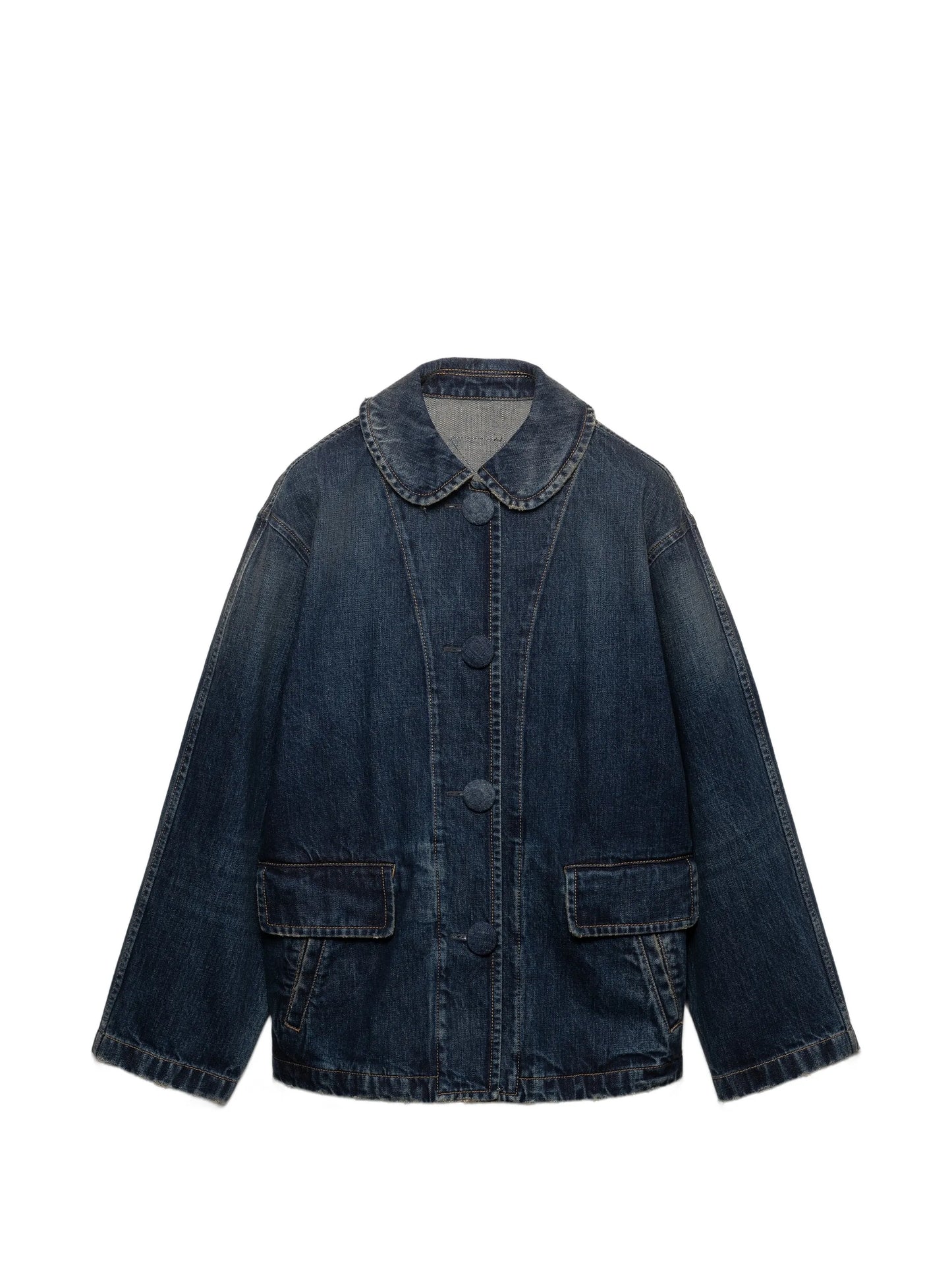 washed denim blouson jacket