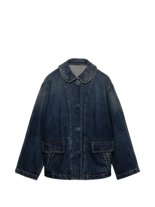 washed denim blouson jacket