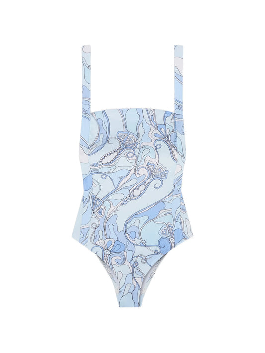 Orchidee-print swimsuit