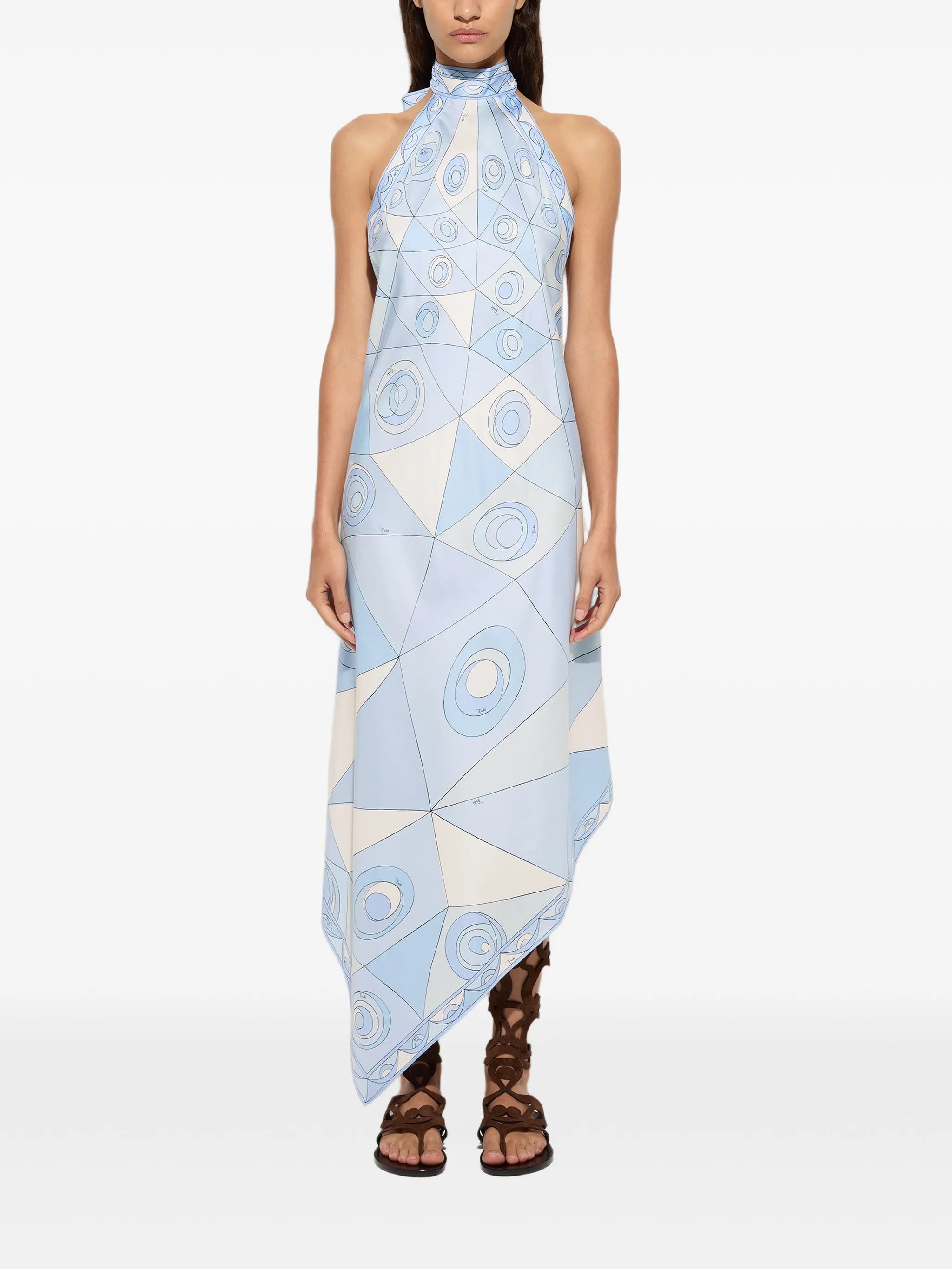 Occhi-print silk dress