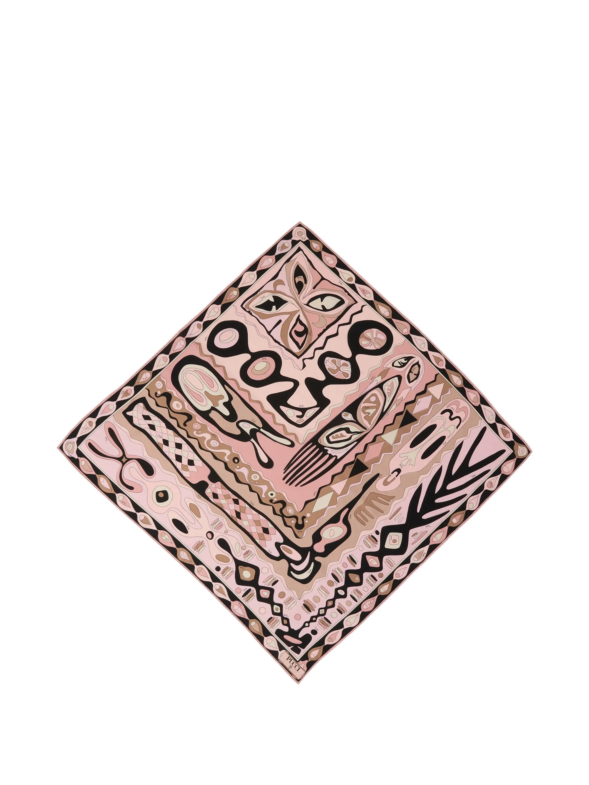 geometric-print silk scarf