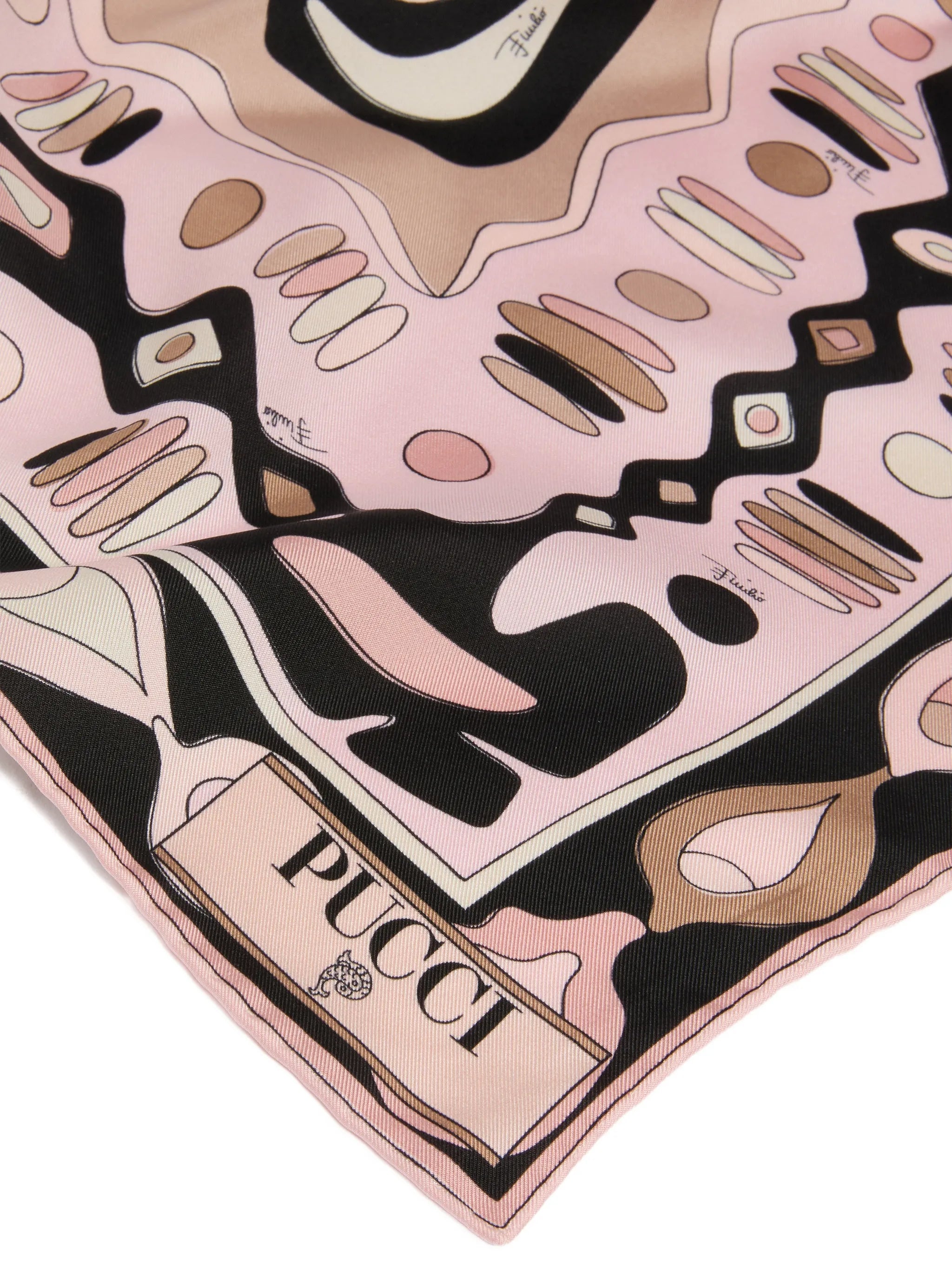 geometric-print silk scarf