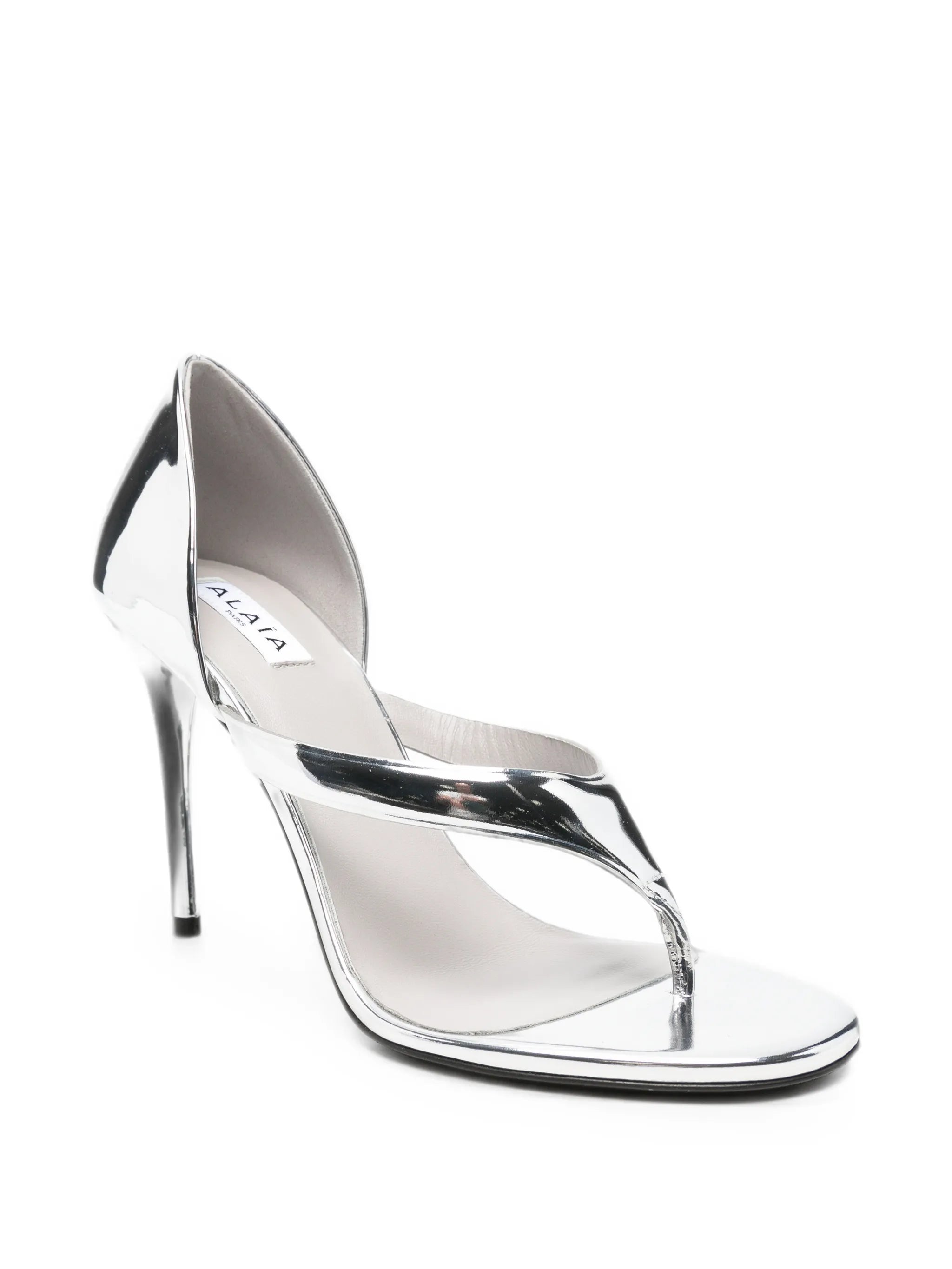 infradito sandals in mirror calfskin