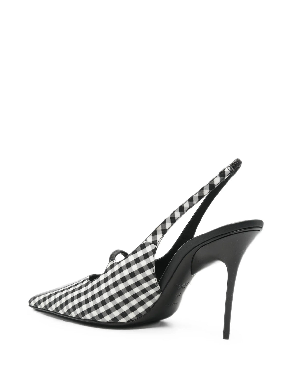 Drop gingham-check slingback pumps