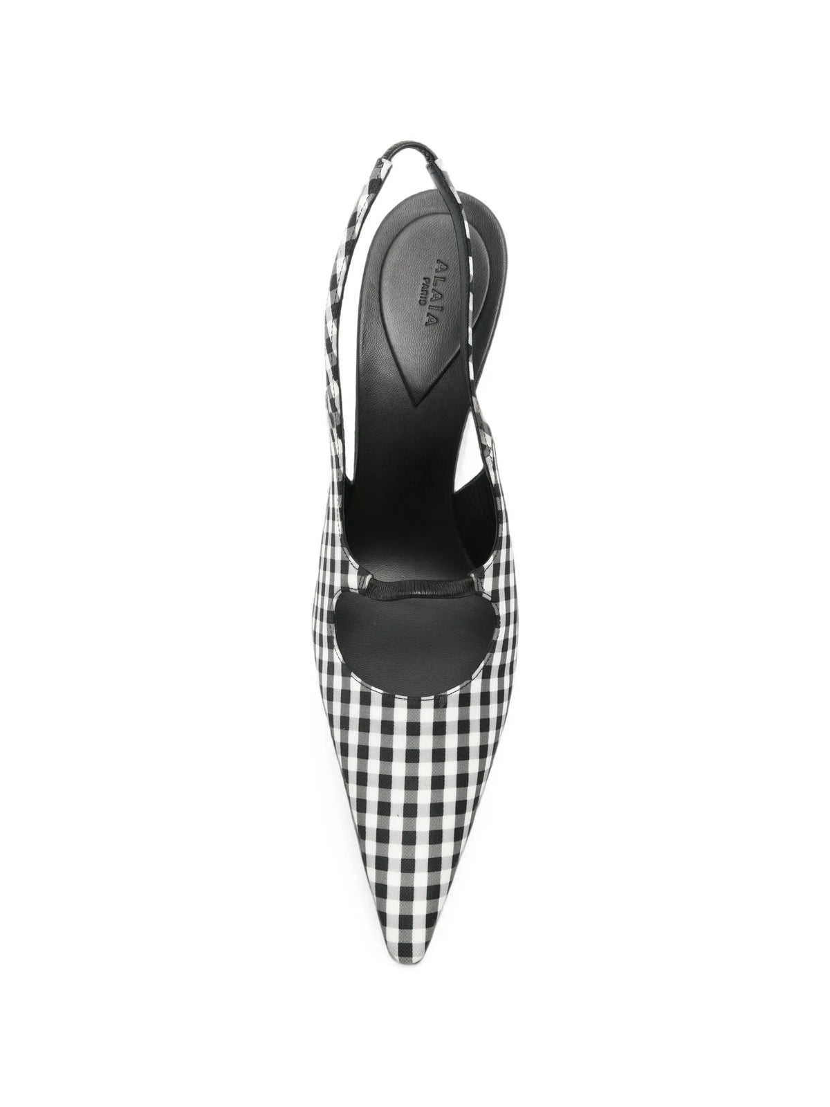 Drop gingham-check slingback pumps