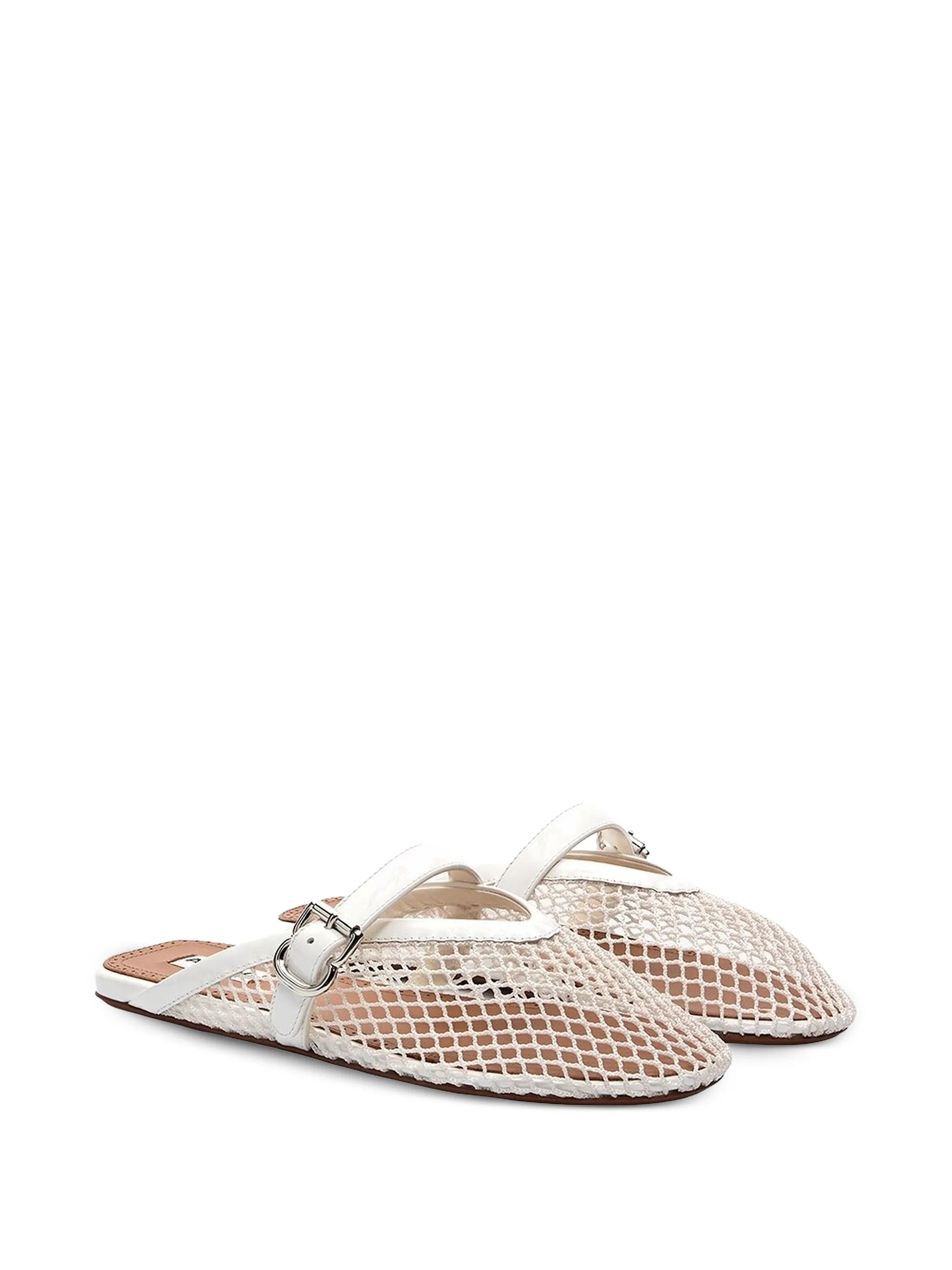 fishnet flat mules