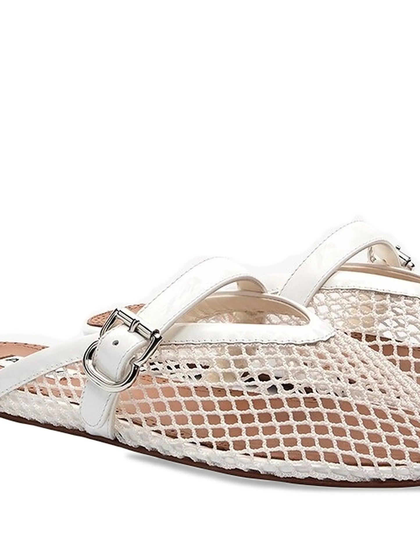 fishnet flat mules