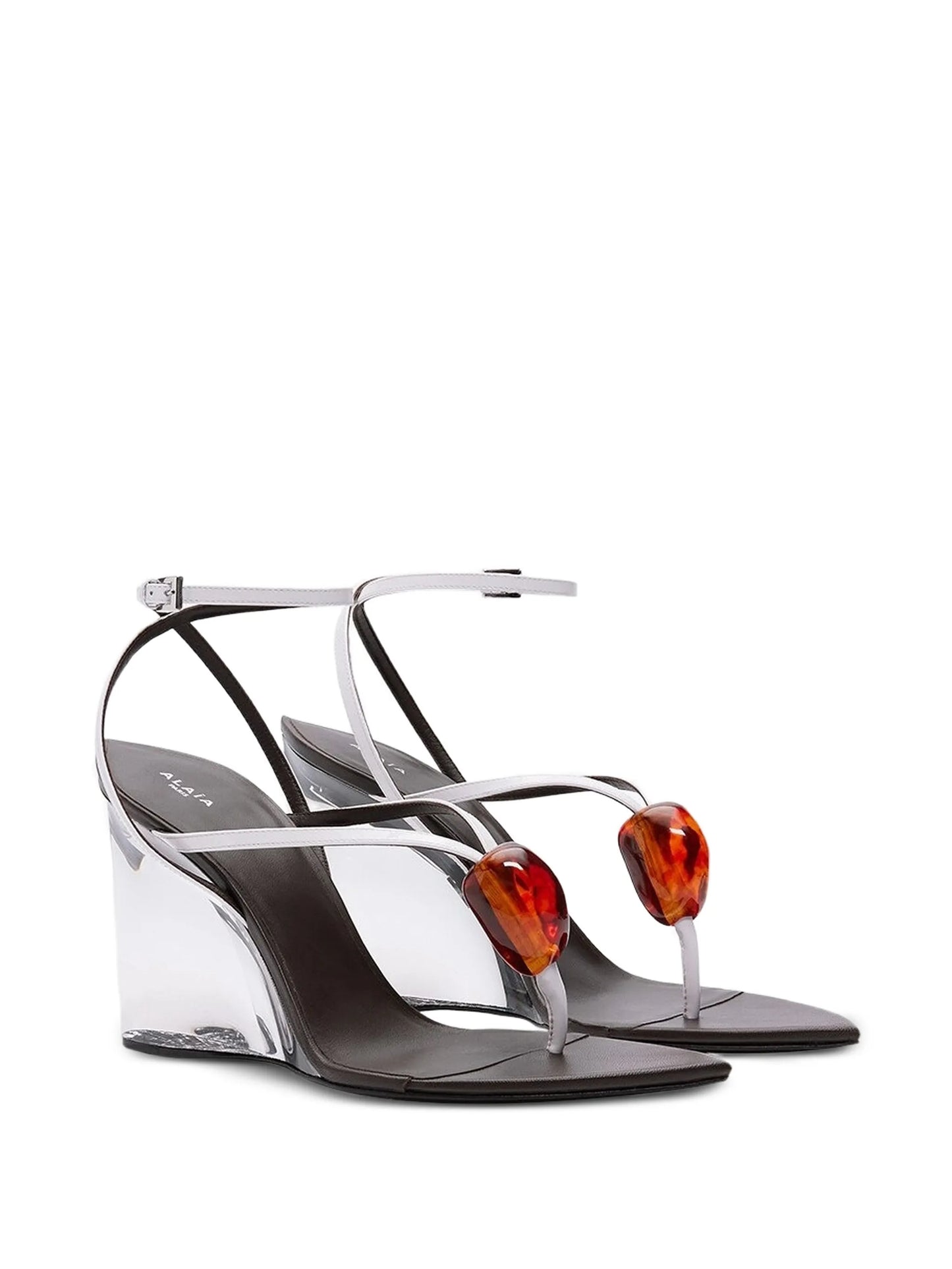 invisible jewel wedge sandals