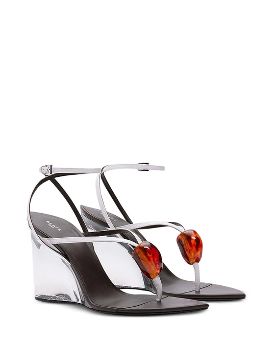 invisible jewel wedge sandals