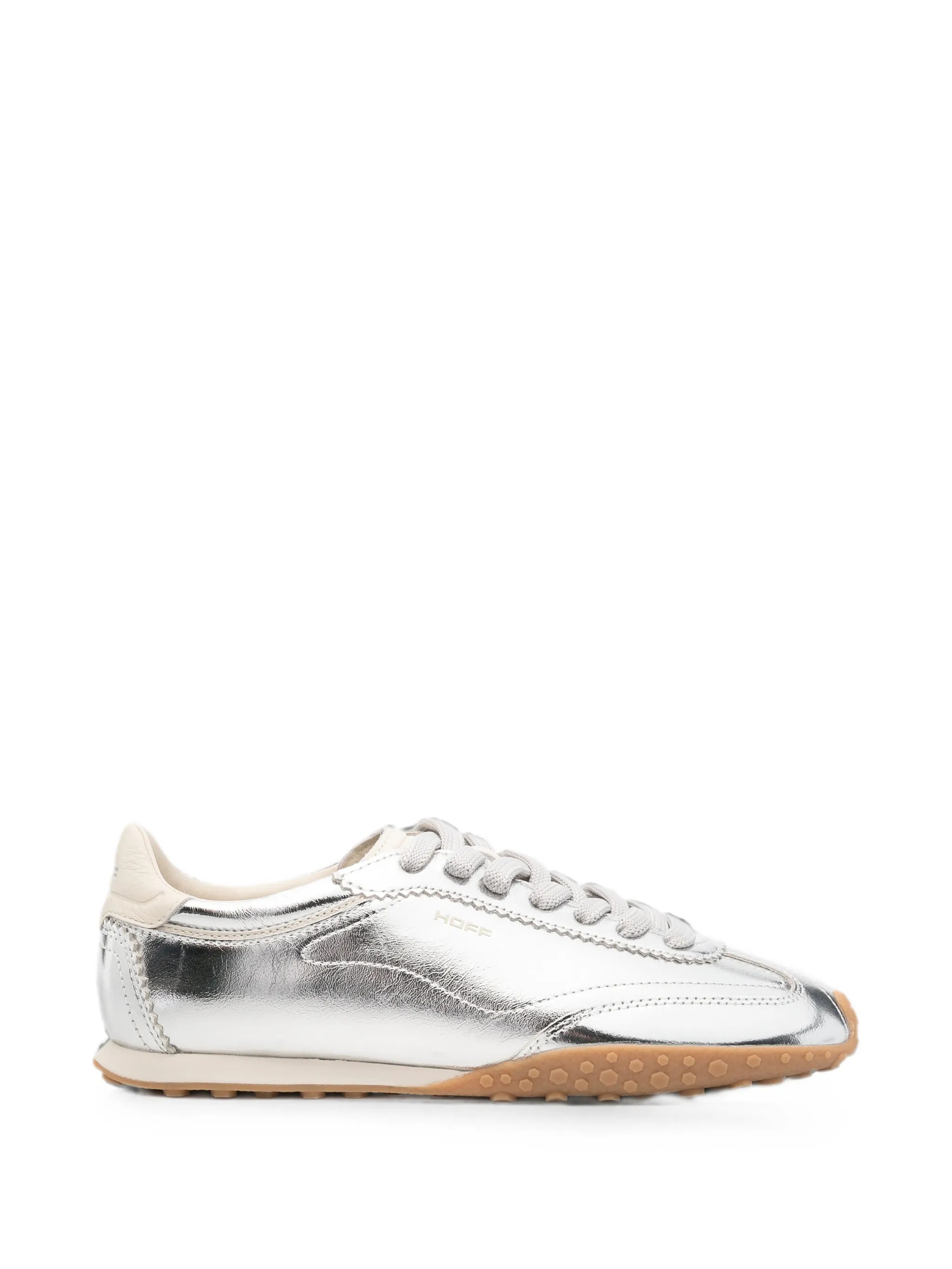 metallic-effect leather sneakers