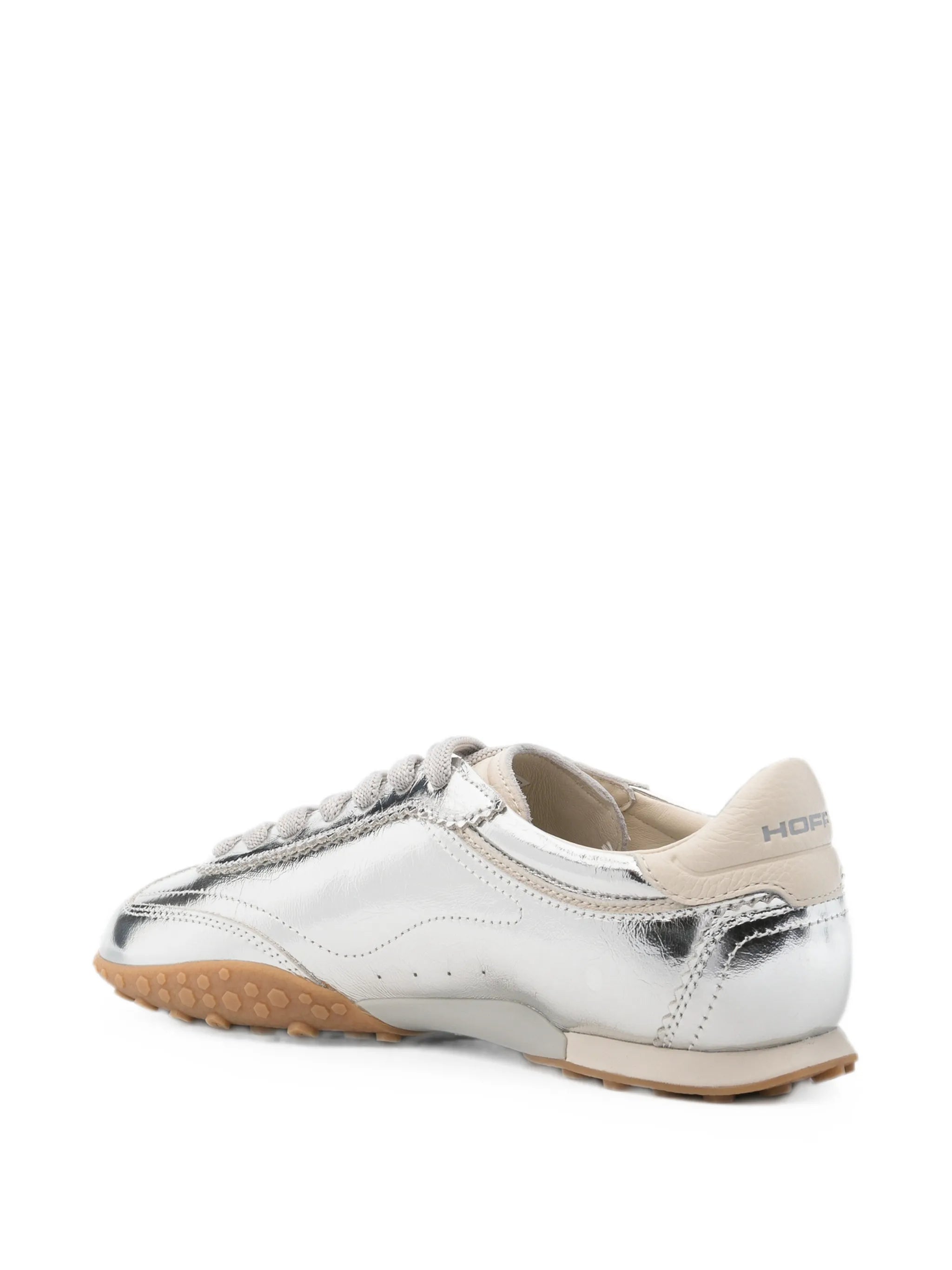metallic-effect leather sneakers