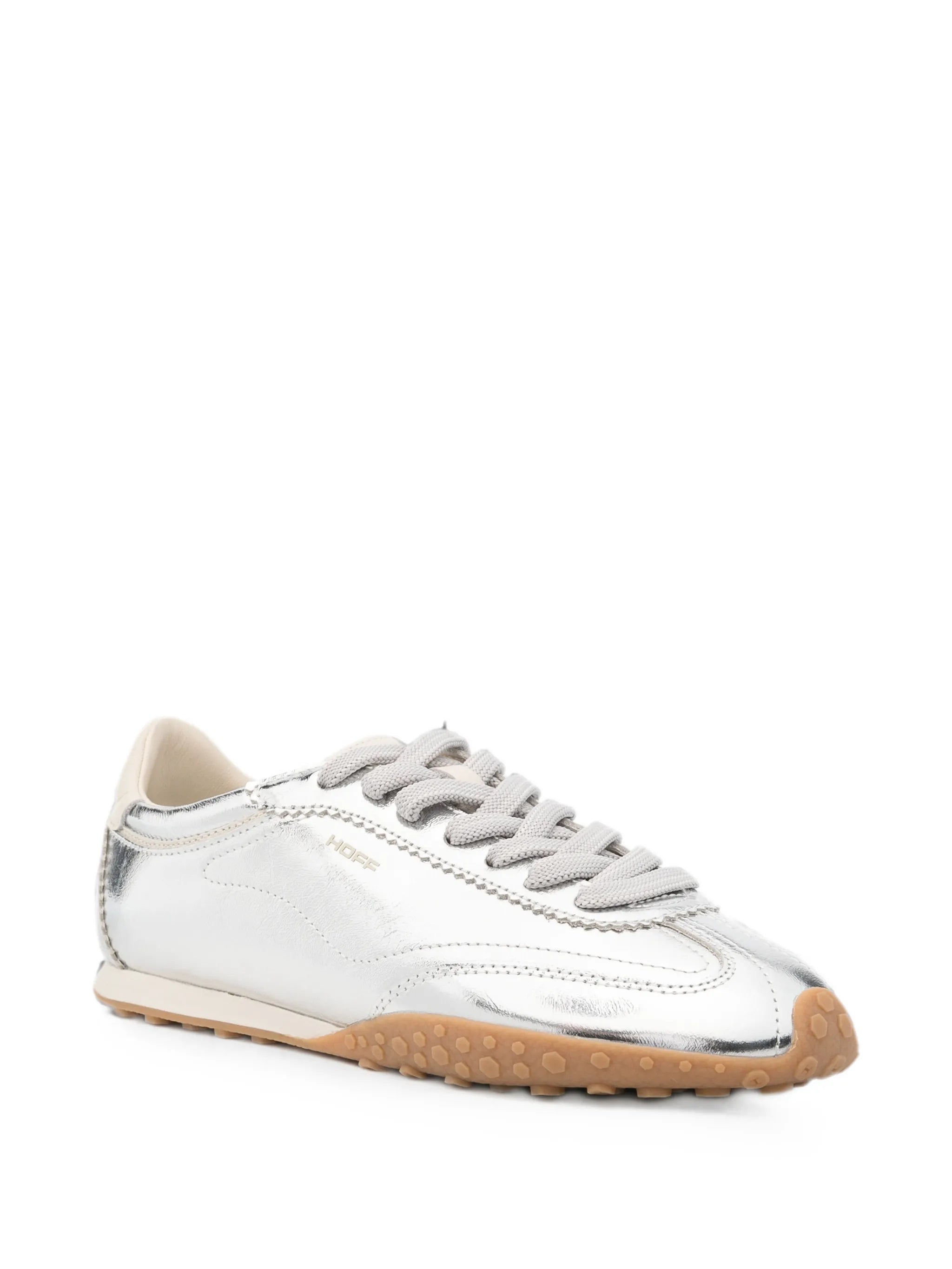 metallic-effect leather sneakers