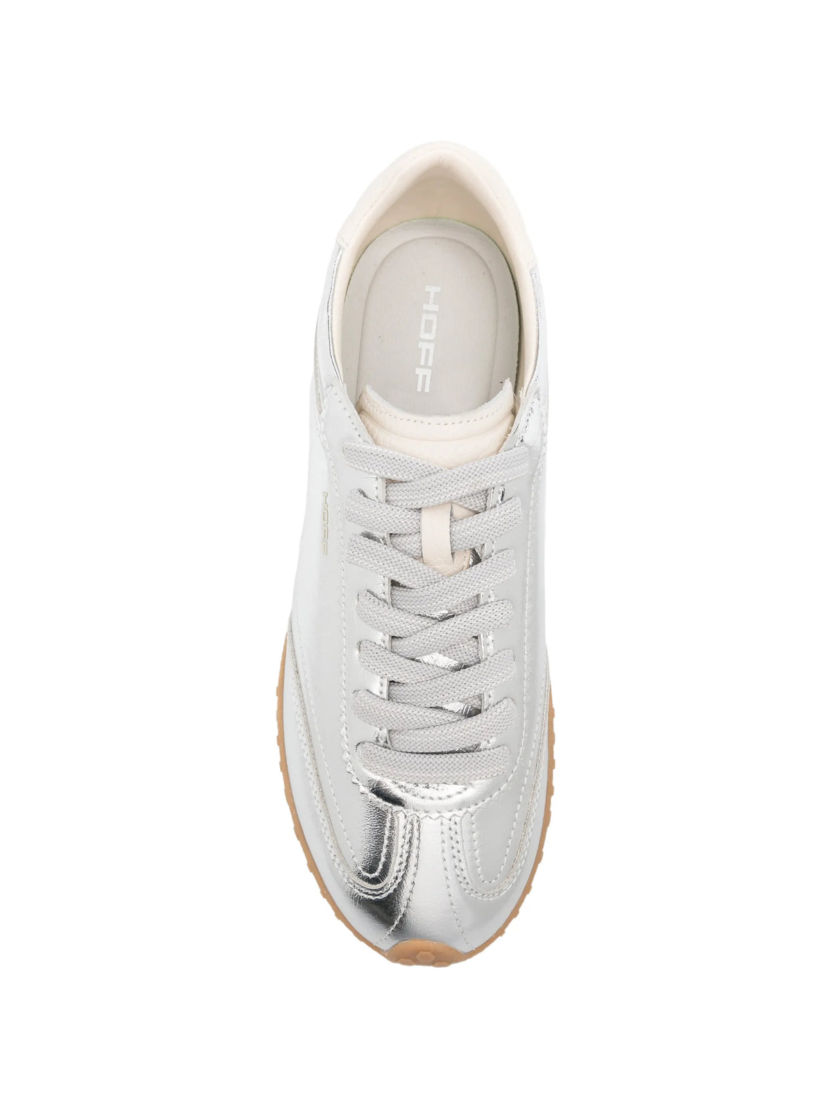 metallic-effect leather sneakers
