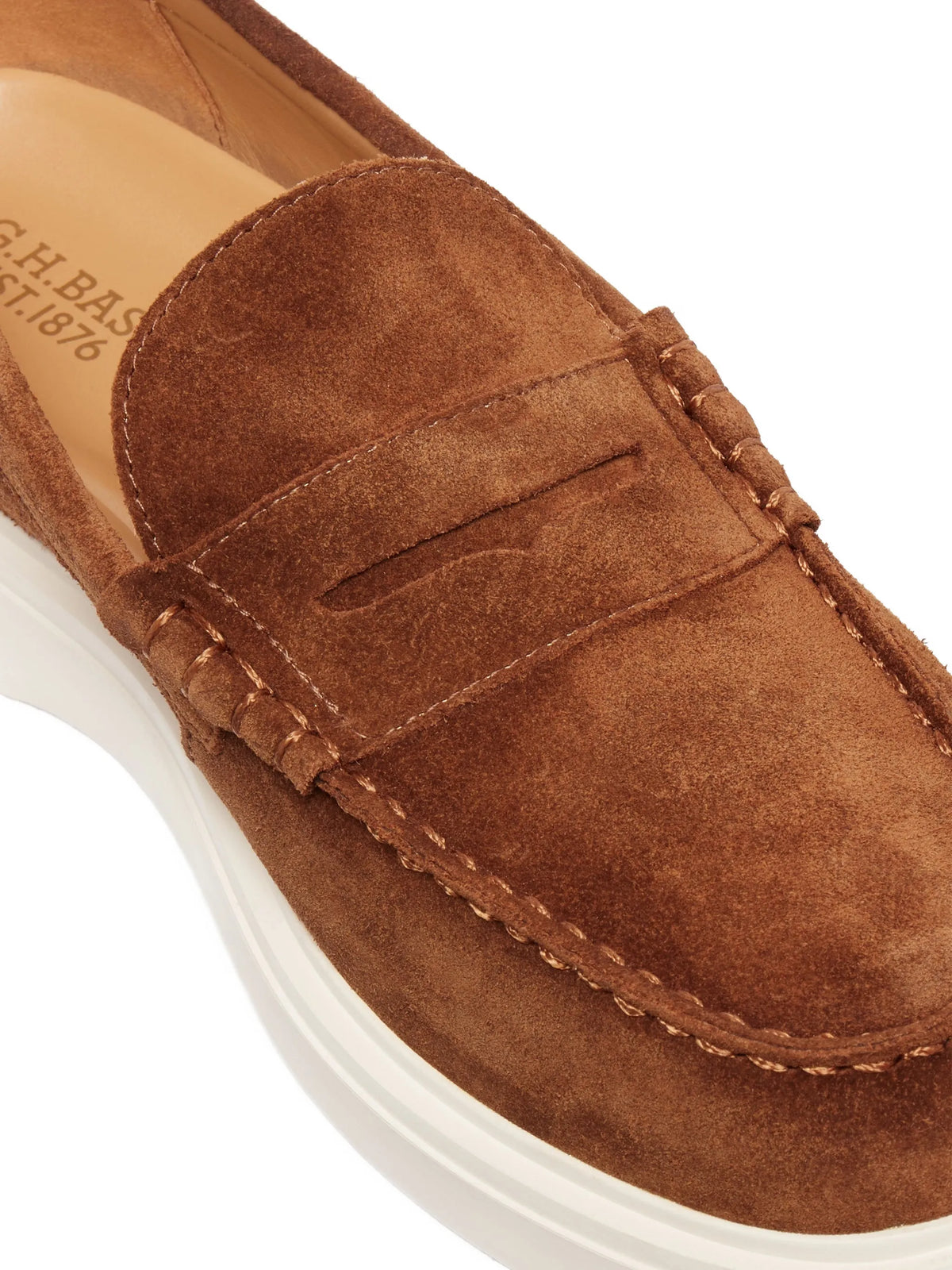 Bosco Cupsole Penny loafers in mid brown suede