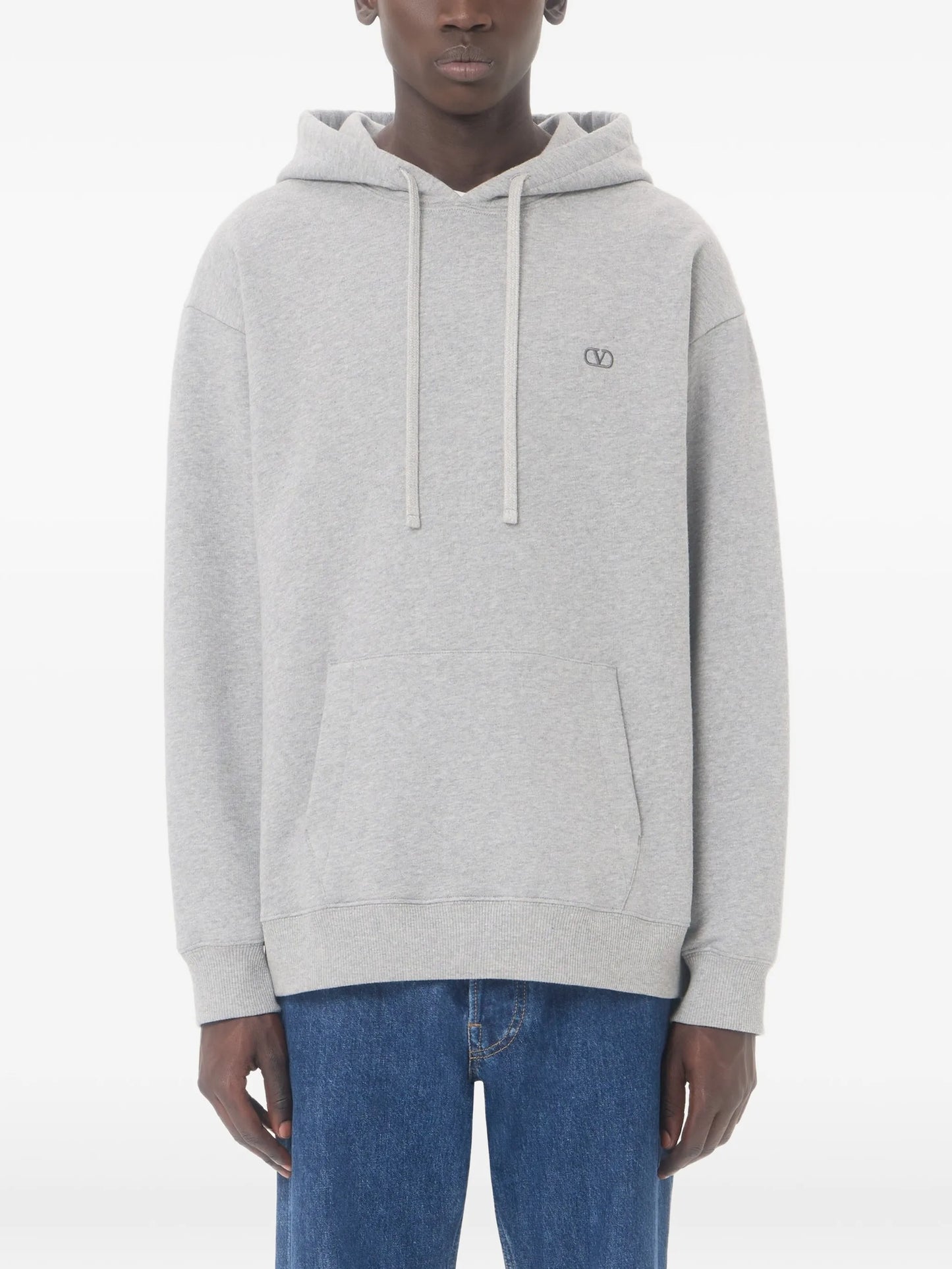 cotton hoodie with VLogo embroidery
