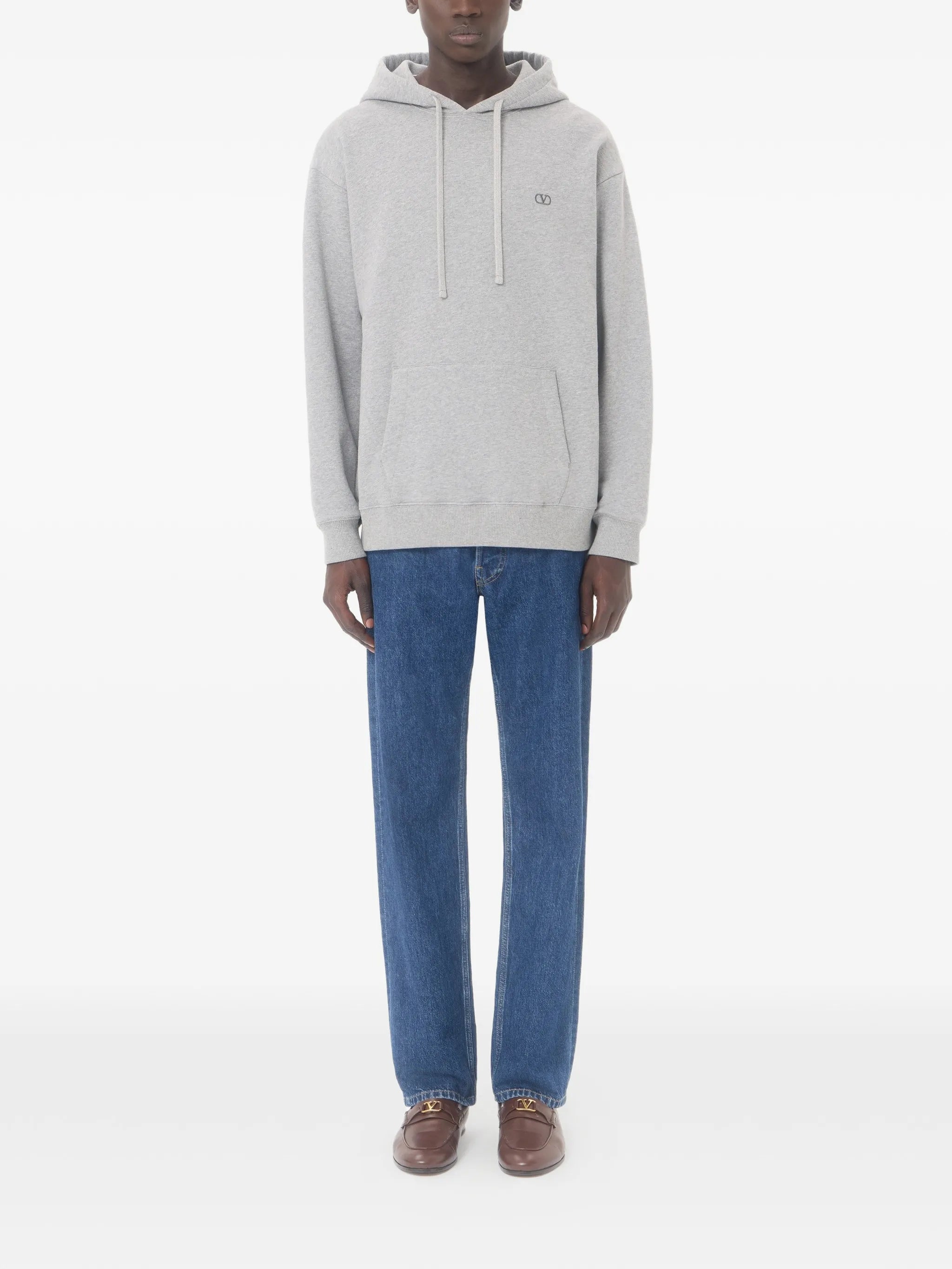 cotton hoodie with VLogo embroidery