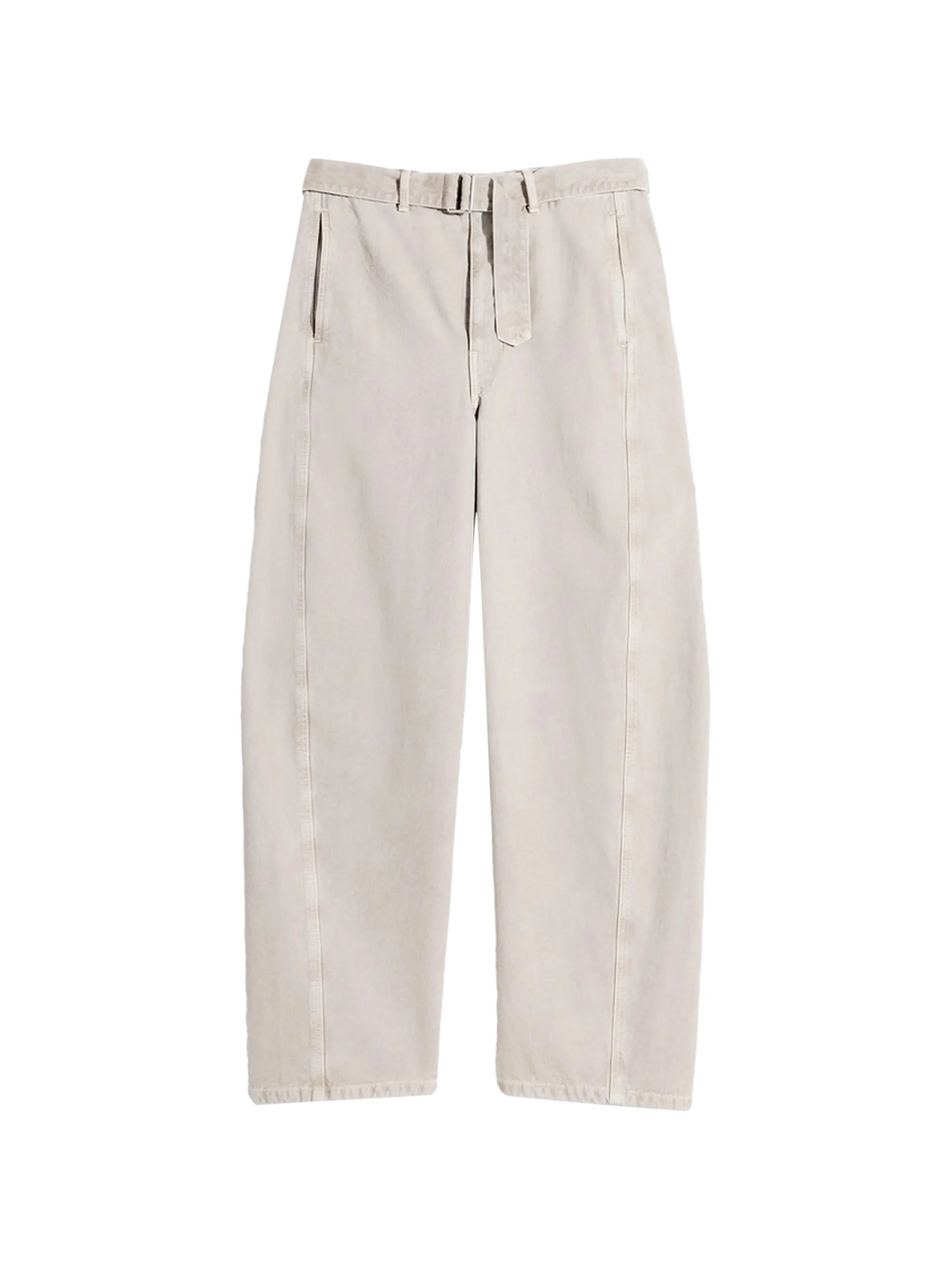 Twisted belt seam trousers