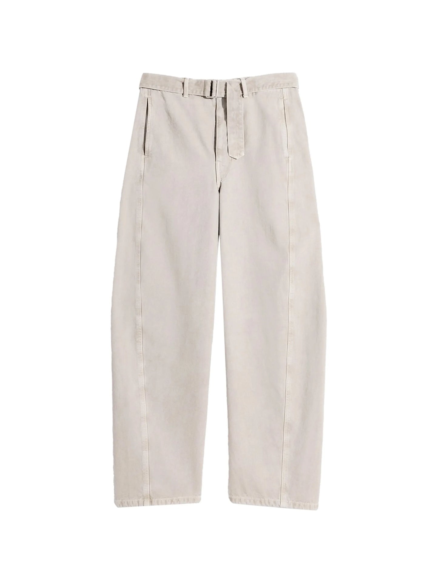 Twisted belt seam trousers