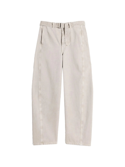 Twisted belt seam trousers