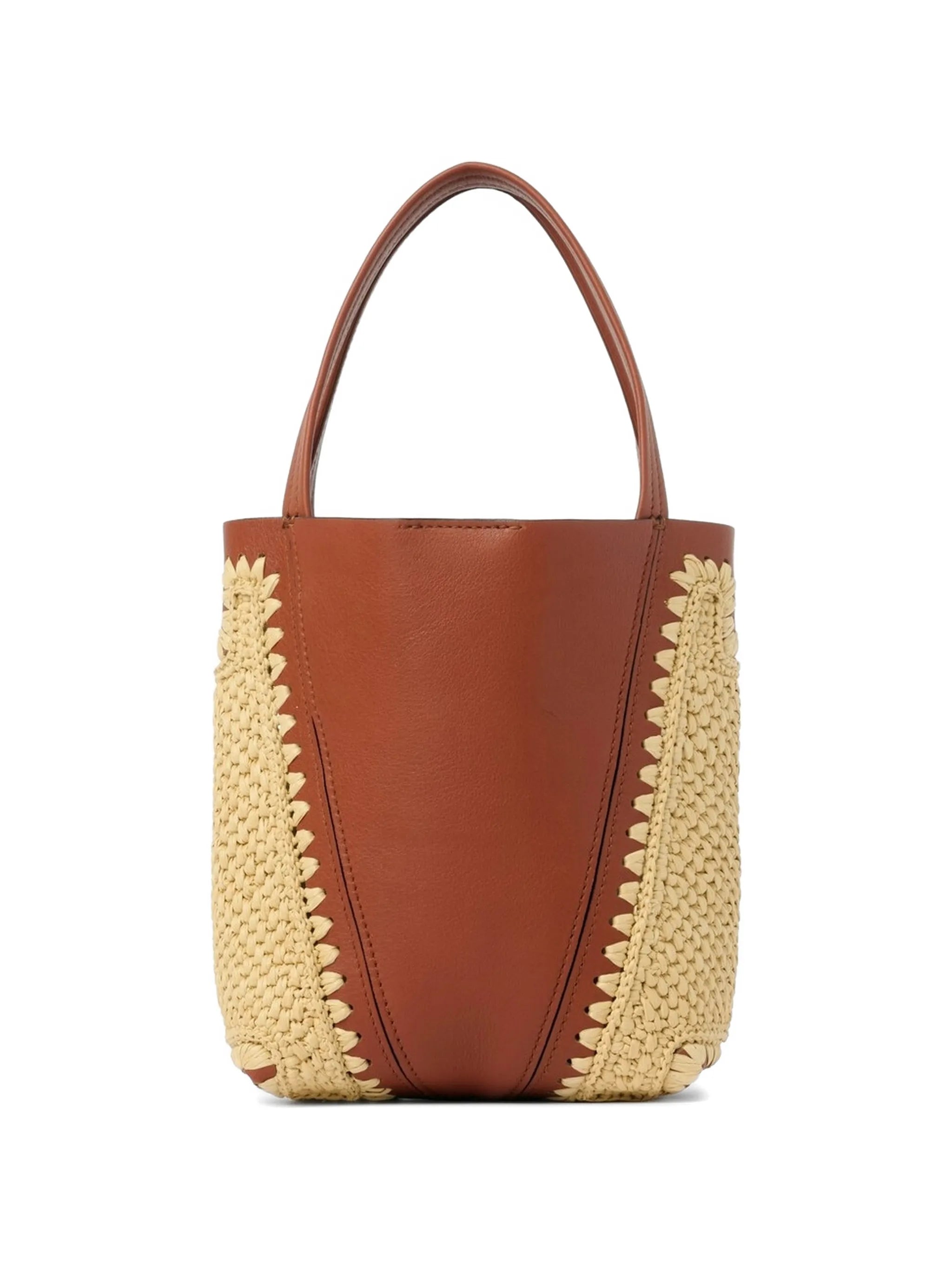 small Chloé Spin woven-pannels charm-detail bucket bag
