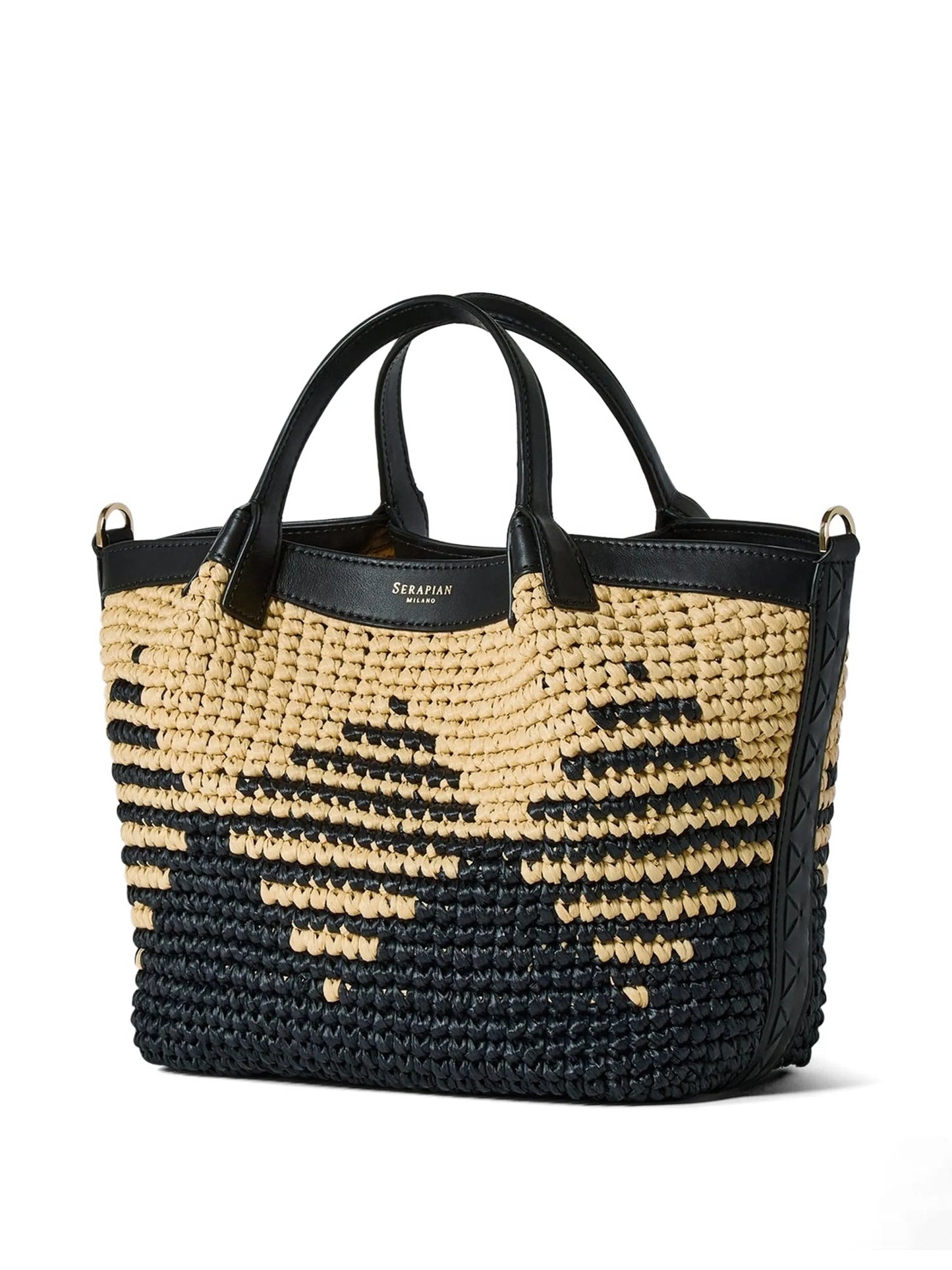 mini Secret mosaic raffia tote bag