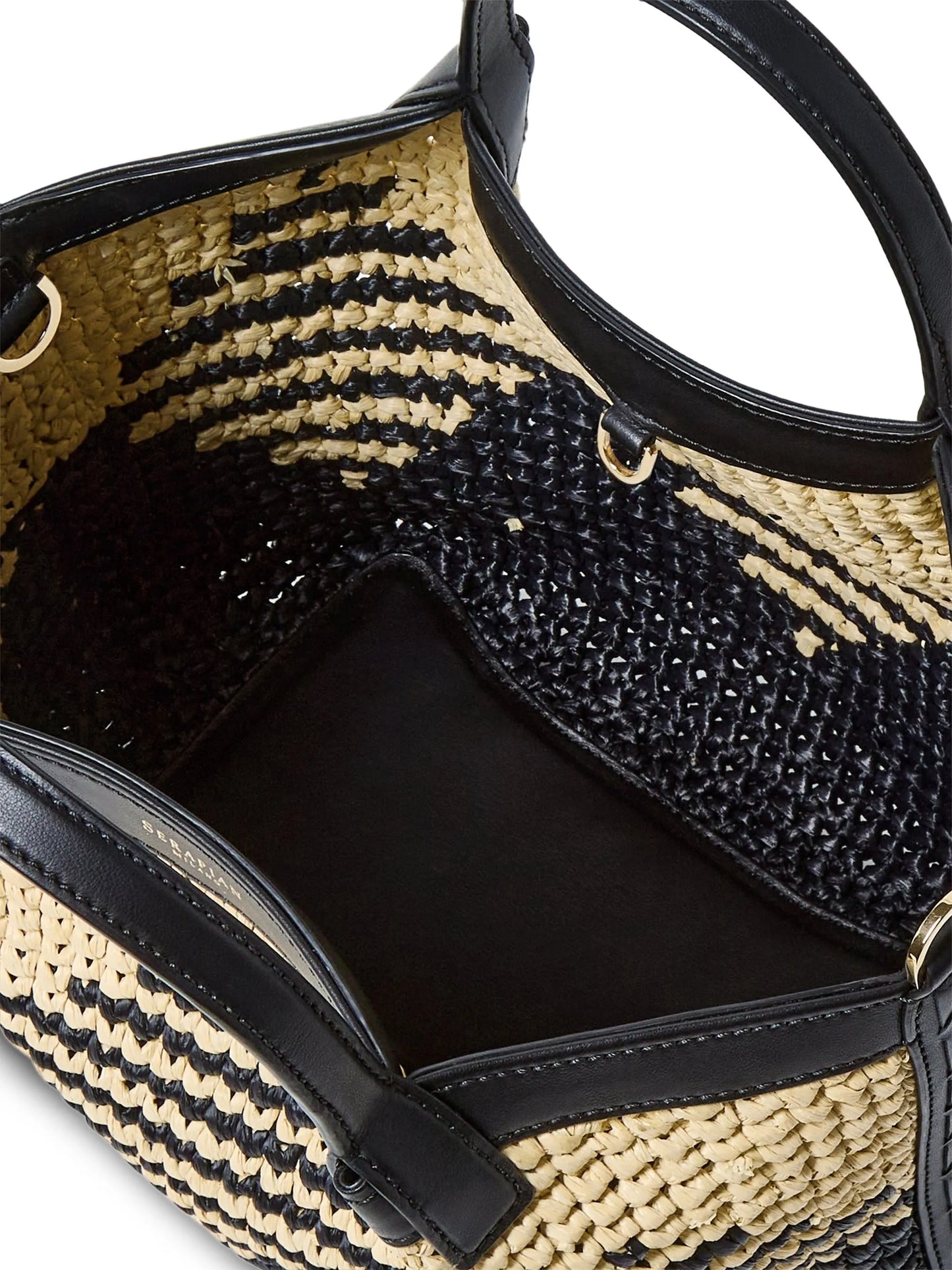 mini Secret mosaic raffia tote bag