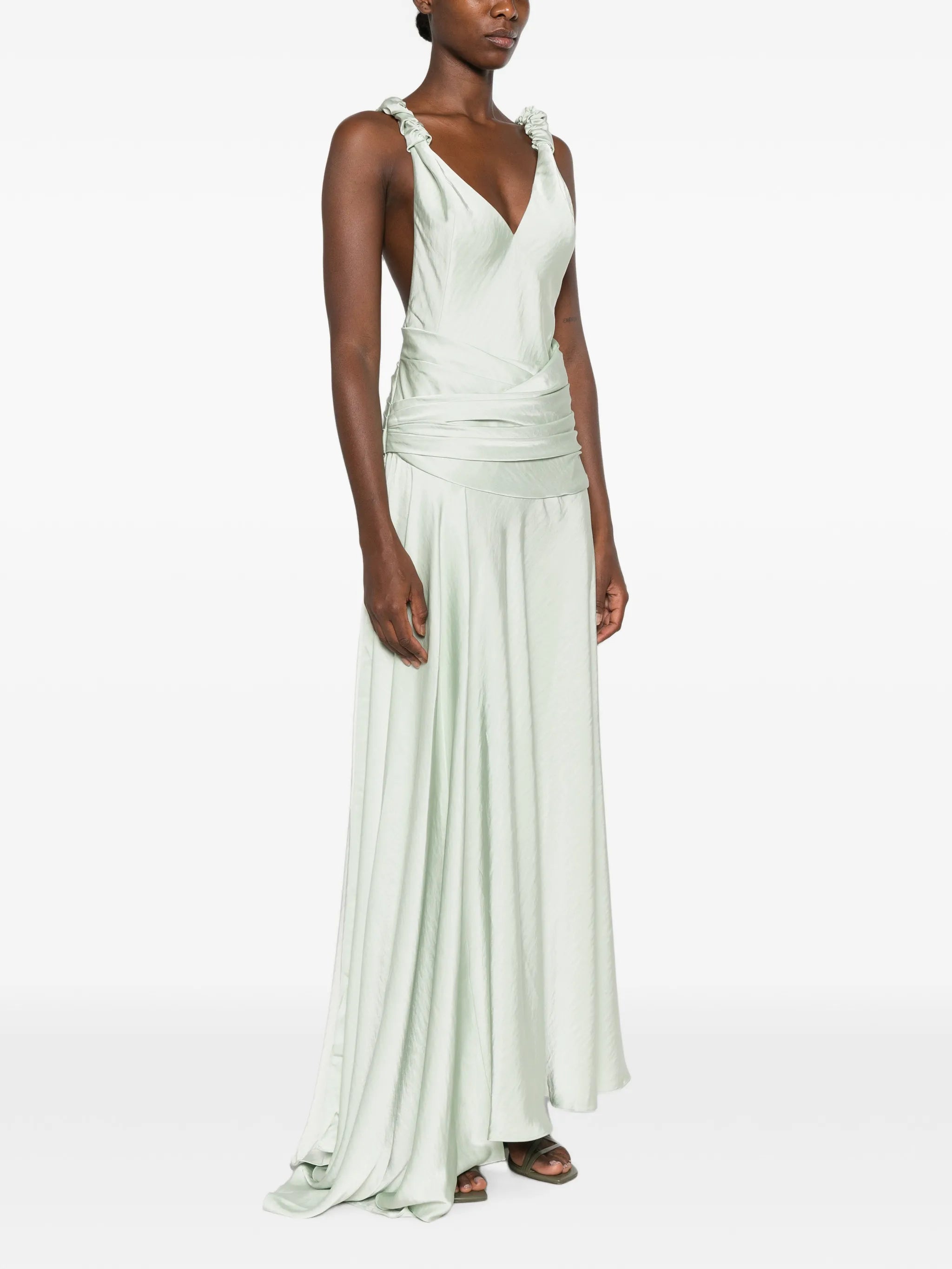 Madalena ruched-strap maxi dress