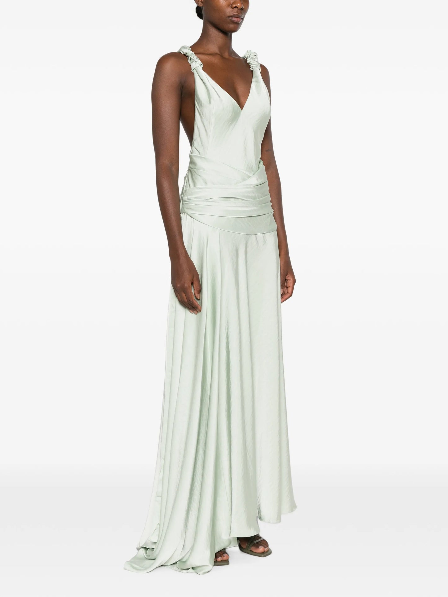 Madalena ruched-strap maxi dress