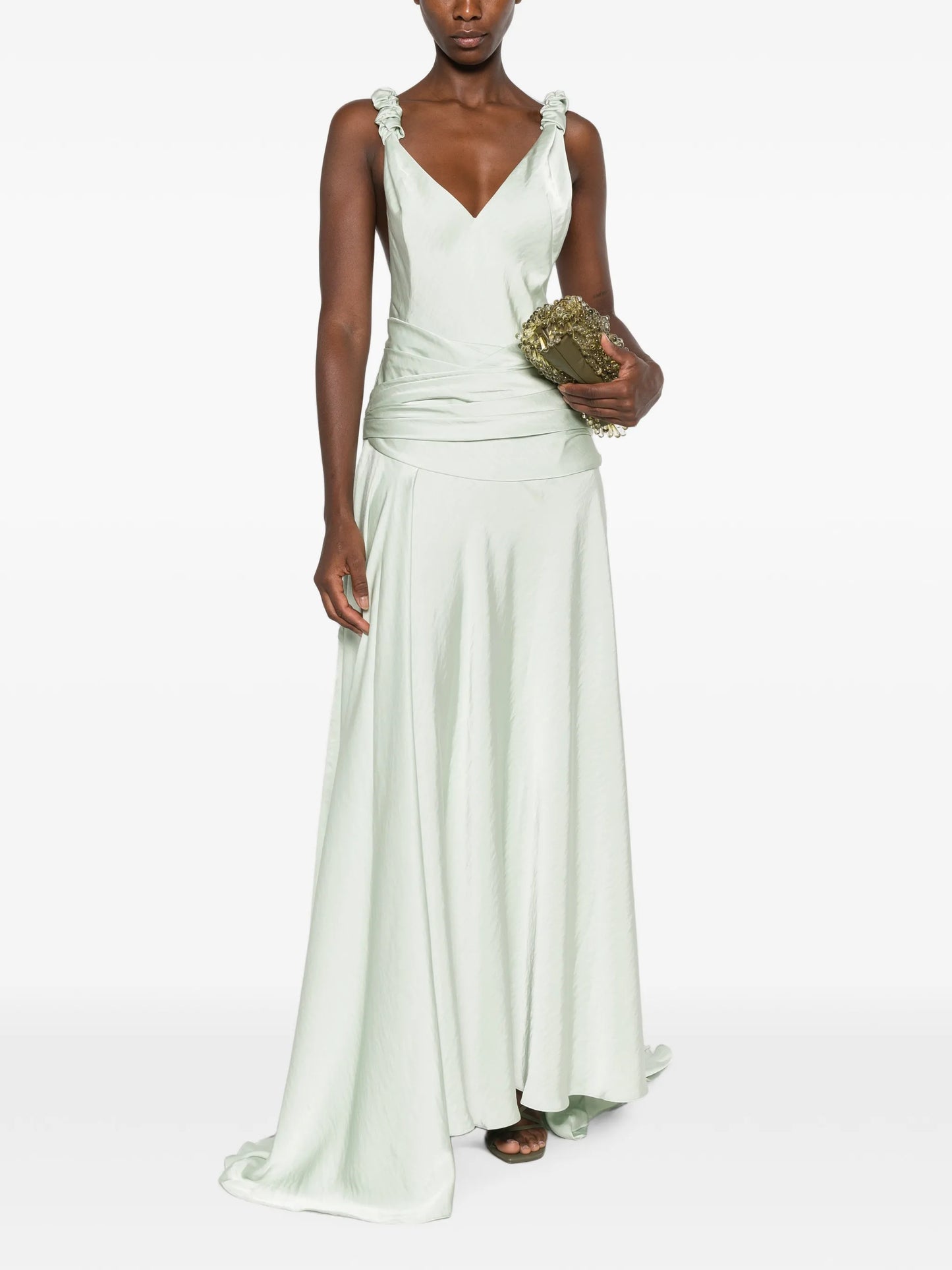 Madalena ruched-strap maxi dress