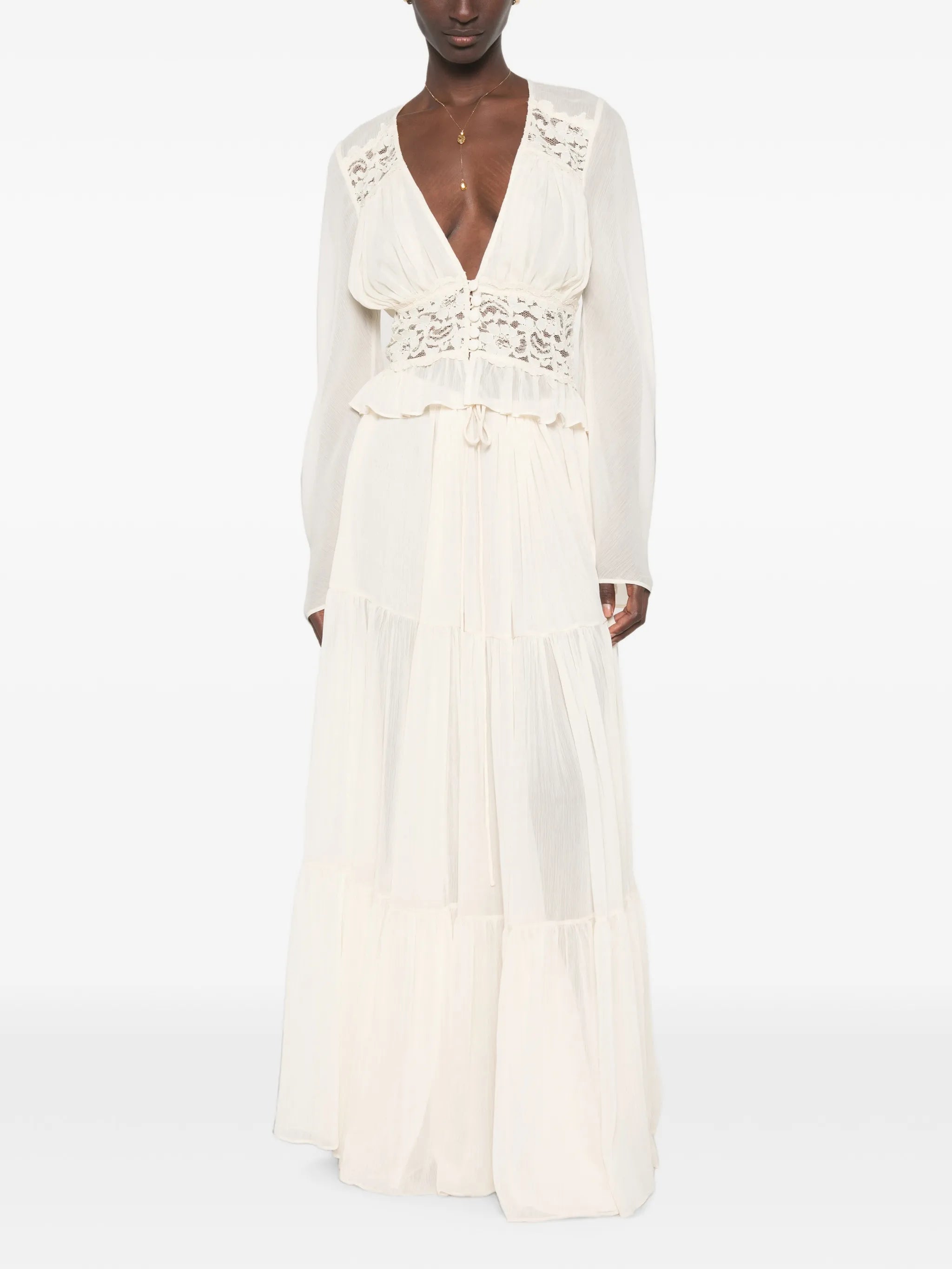 Alessandra tiered maxi skirt