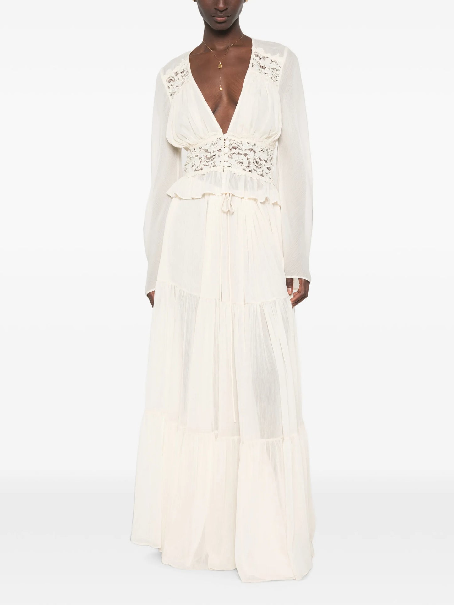 Alessandra tiered maxi skirt