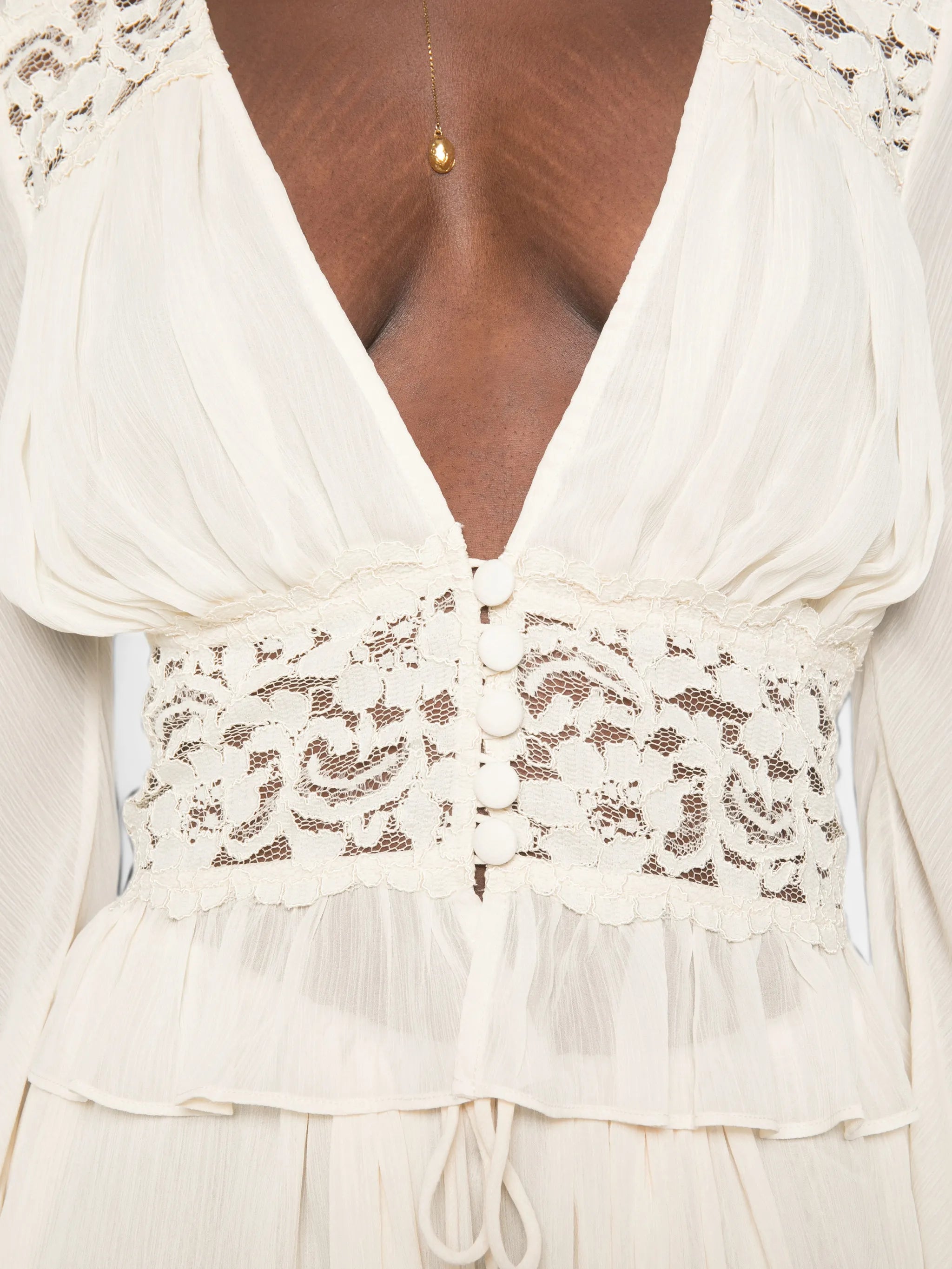 Alessandra lace-trim top