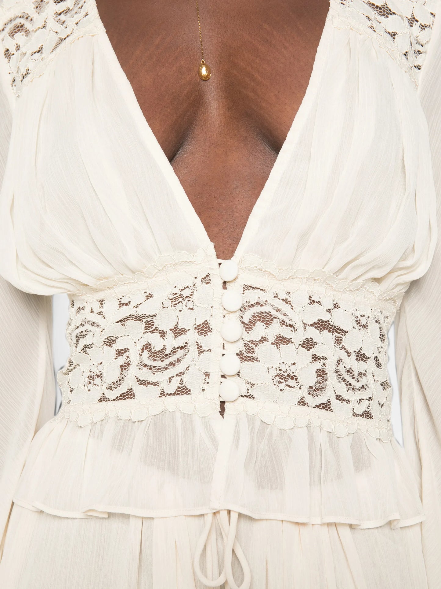 Alessandra lace-trim top