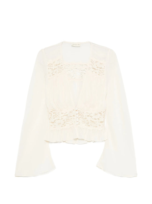 Alessandra lace-trim top