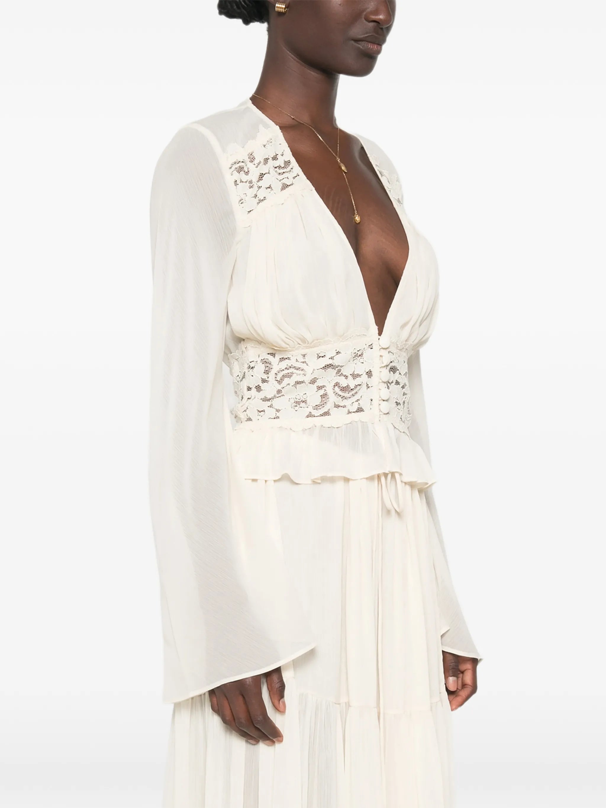 Alessandra lace-trim top
