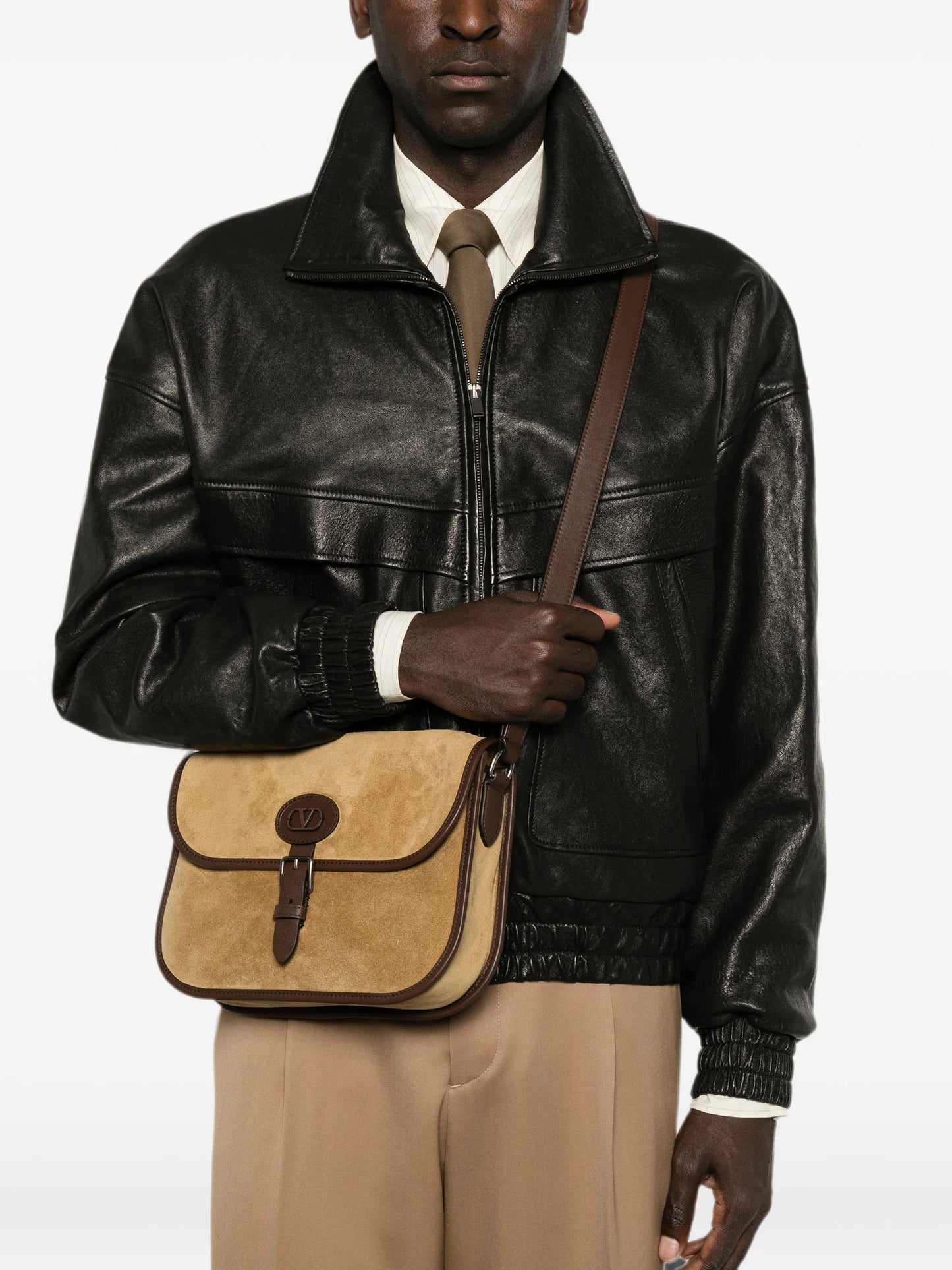 Antibes buckle-fastening suede shoulder bag