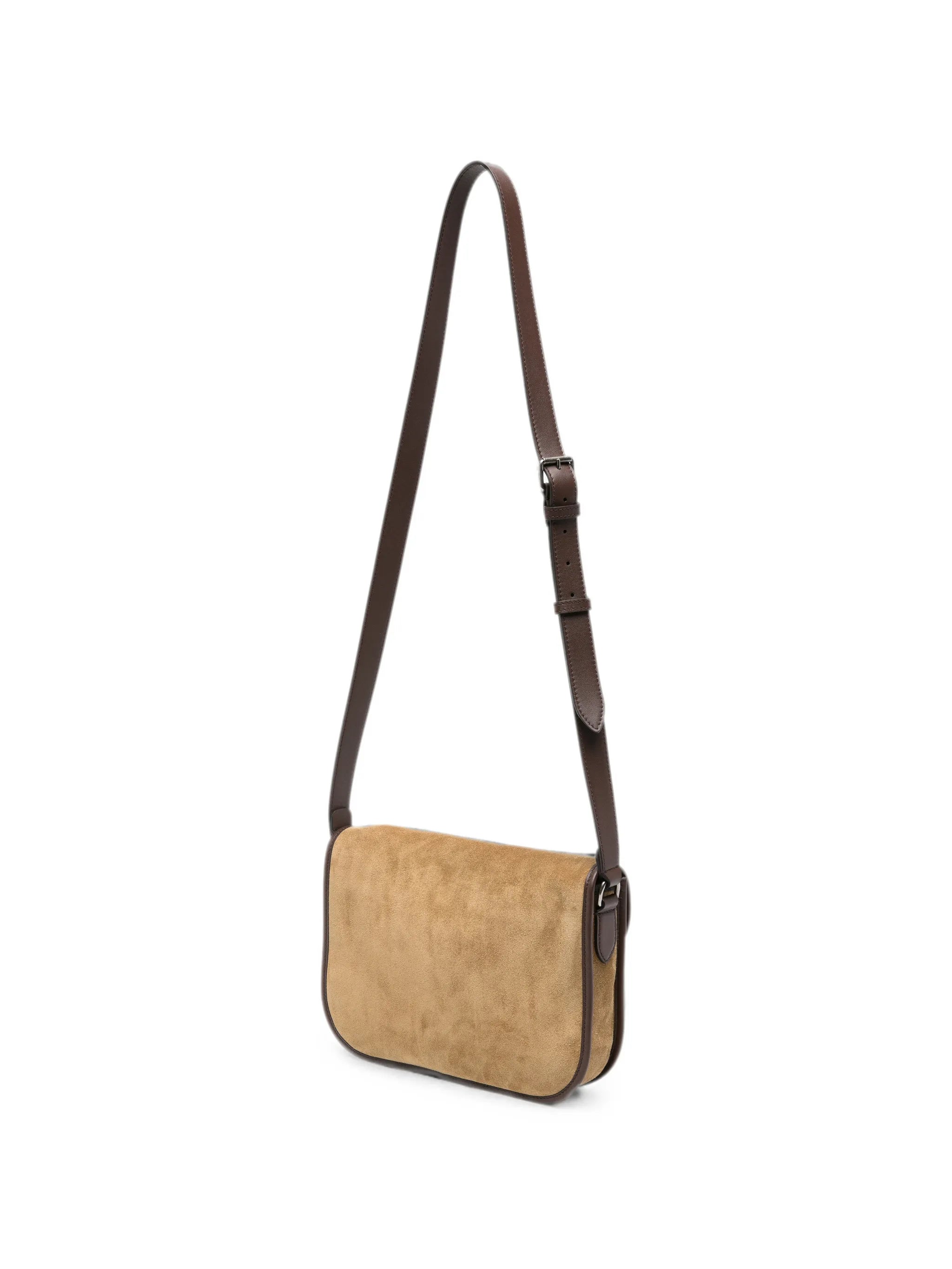 Antibes buckle-fastening suede shoulder bag